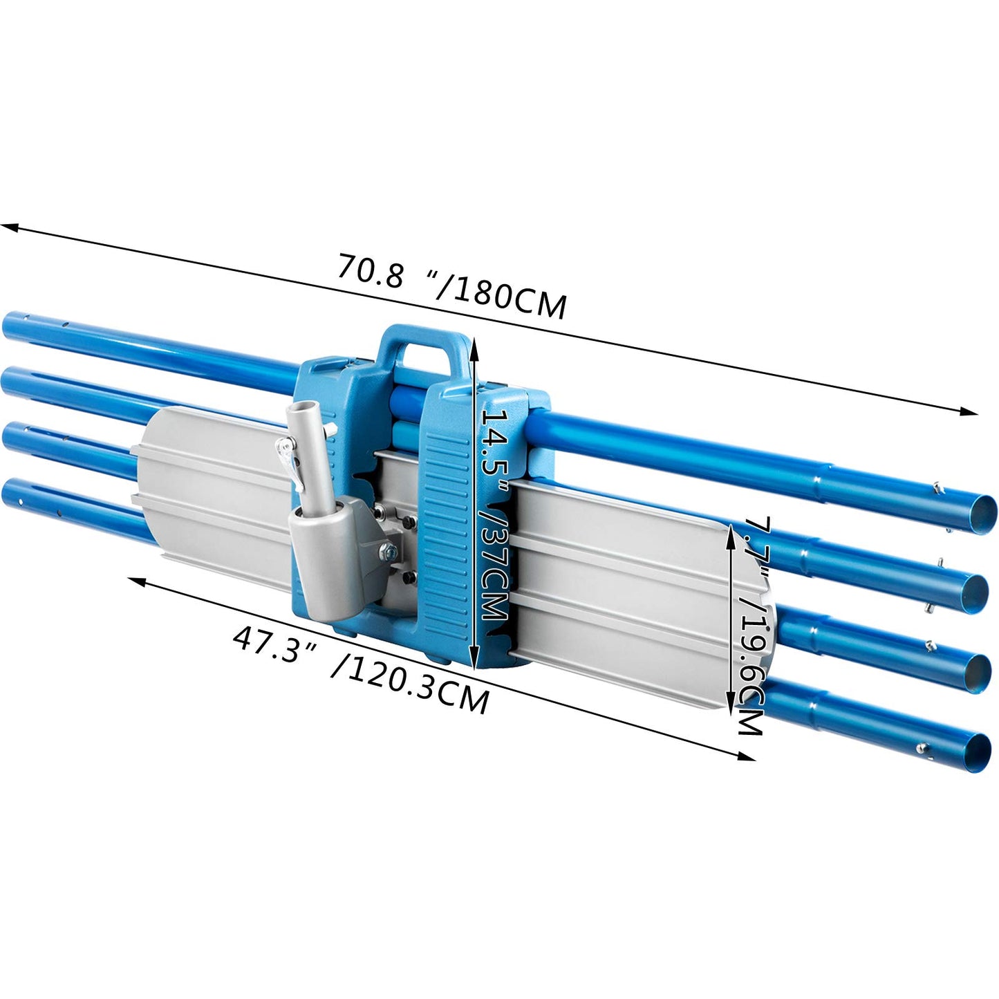 VEVOR Magnesium Bull Float 48 x 8 in, Round End Concrete Float Tool with 4 Handles & Bracket, Cement Finishing Kit