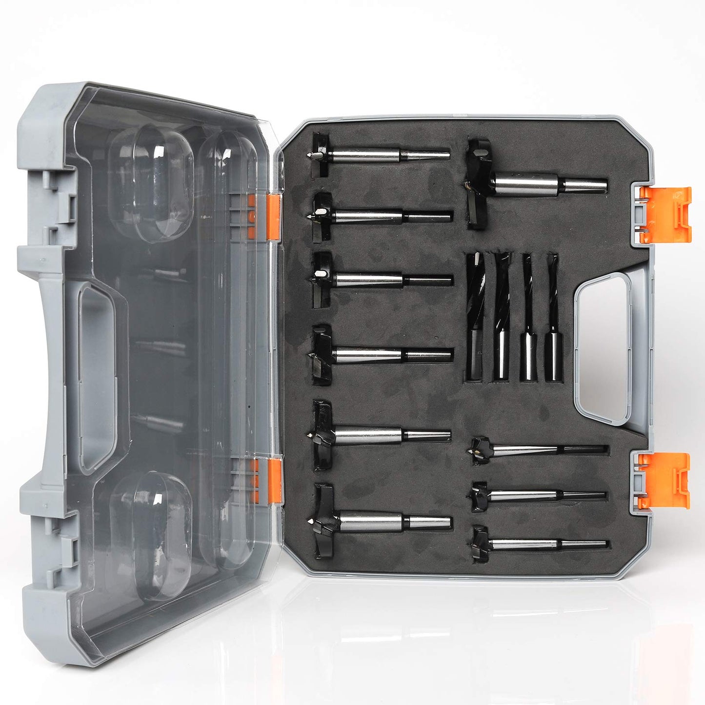 14 Piece Forstner Drill Bit for Woodworking, w/Carbide Tipped Forstner Bit for Hard Wood, Wood Drilling for Hard Wood, Plastic, Plywood