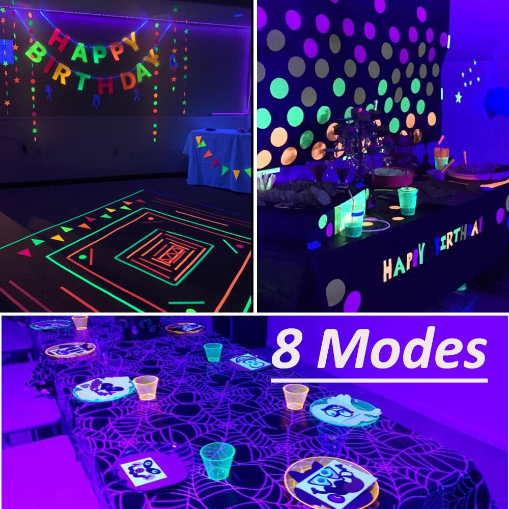 Solhice 60ft Black Light String Lights, 240 LED UV Blacklights with Remote, Plug-In Glow Party Fairy Lights for Bedroom & Birthday