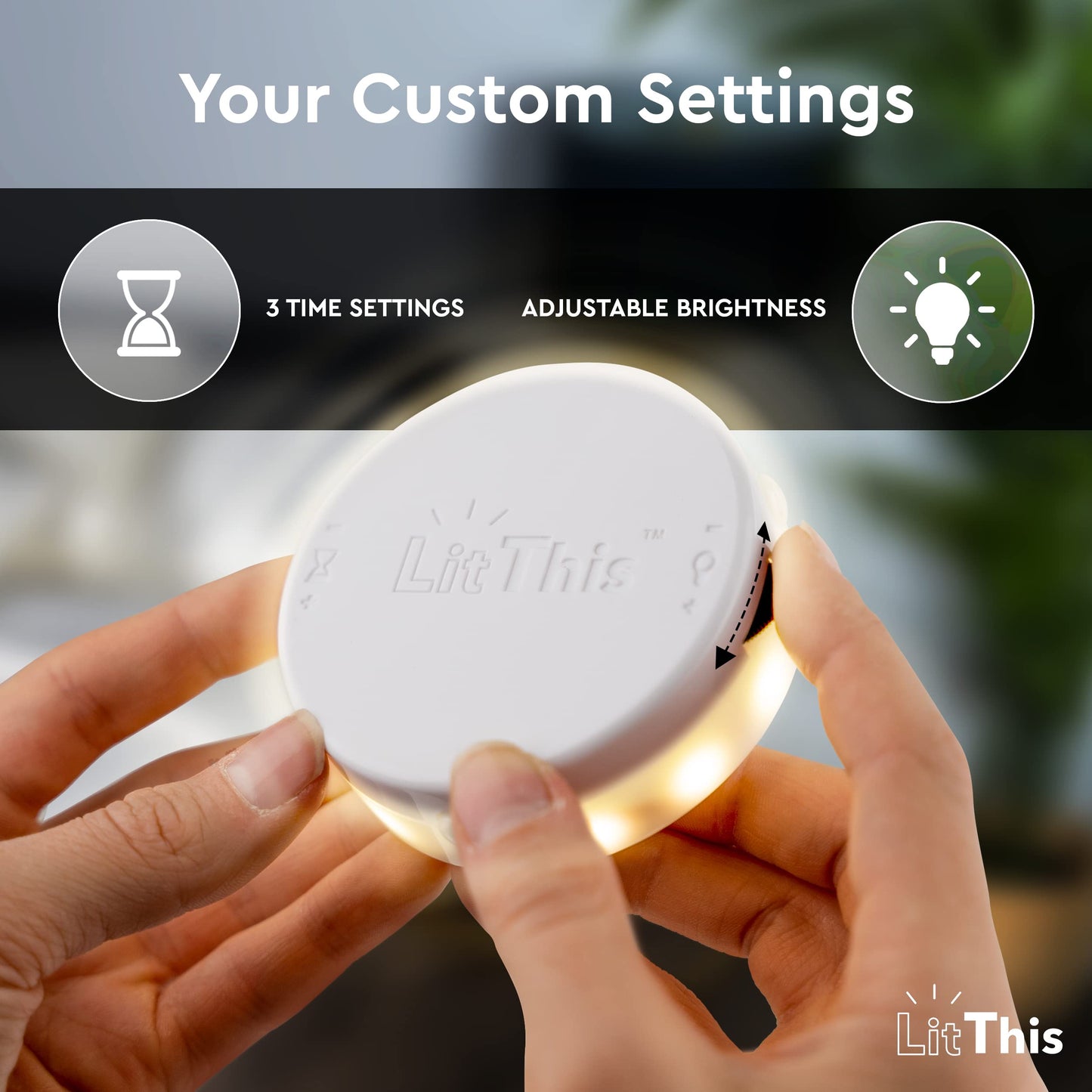 **LitThis Under Bed Lights with Motion Sensor – Patented 360° Motion-Activated Night Light, No Installation, Dimmable, Auto On/Off**