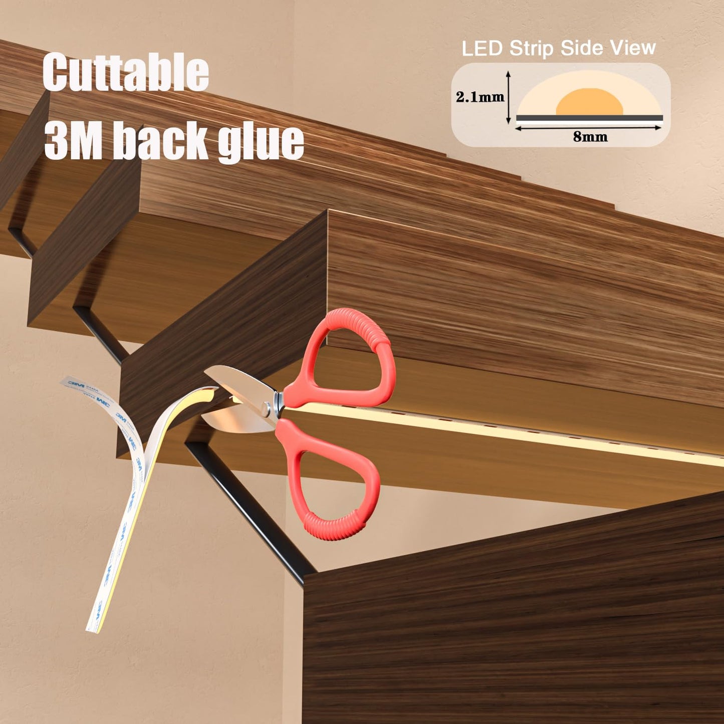 RWOFNIA Motion Sensor LED Stair Light Kit RW-5620, 40" Cuttable Warm White 3000K, Wall Switch Control, Indoor Stair Lighting for 16 Steps