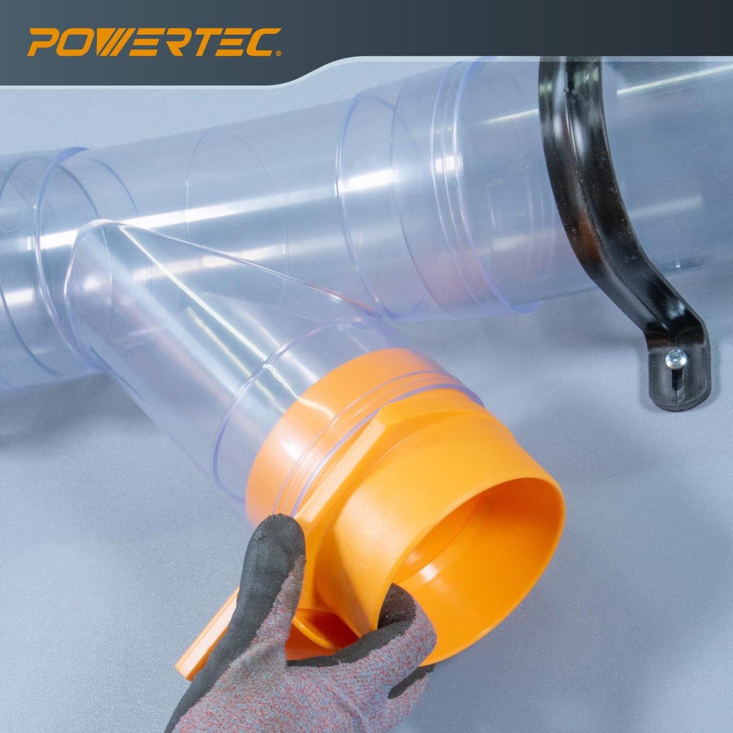 POWERTEC 70306 4" Dust Collection Fittings Kit with Hose Splice, Blast Gates, Pipes, 90° Elbow, Y-Fittings & Mounting Brackets