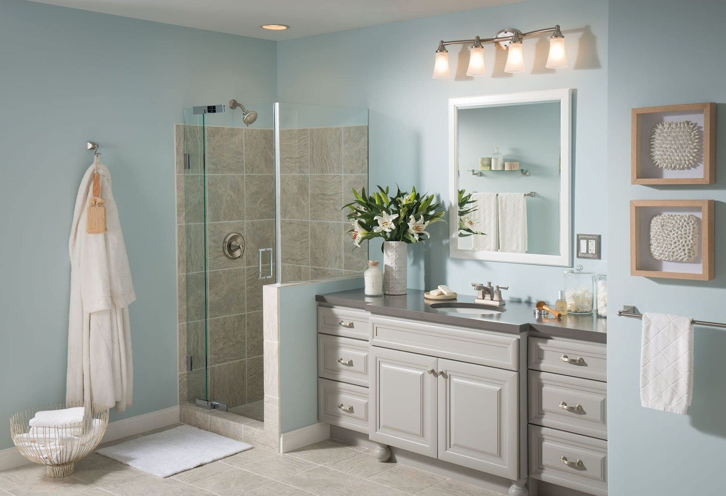 Moen Retreat Collection Brushed Nickel Bathroom Hand Towel Ring with Wall Mount Hardware, DN8386BN