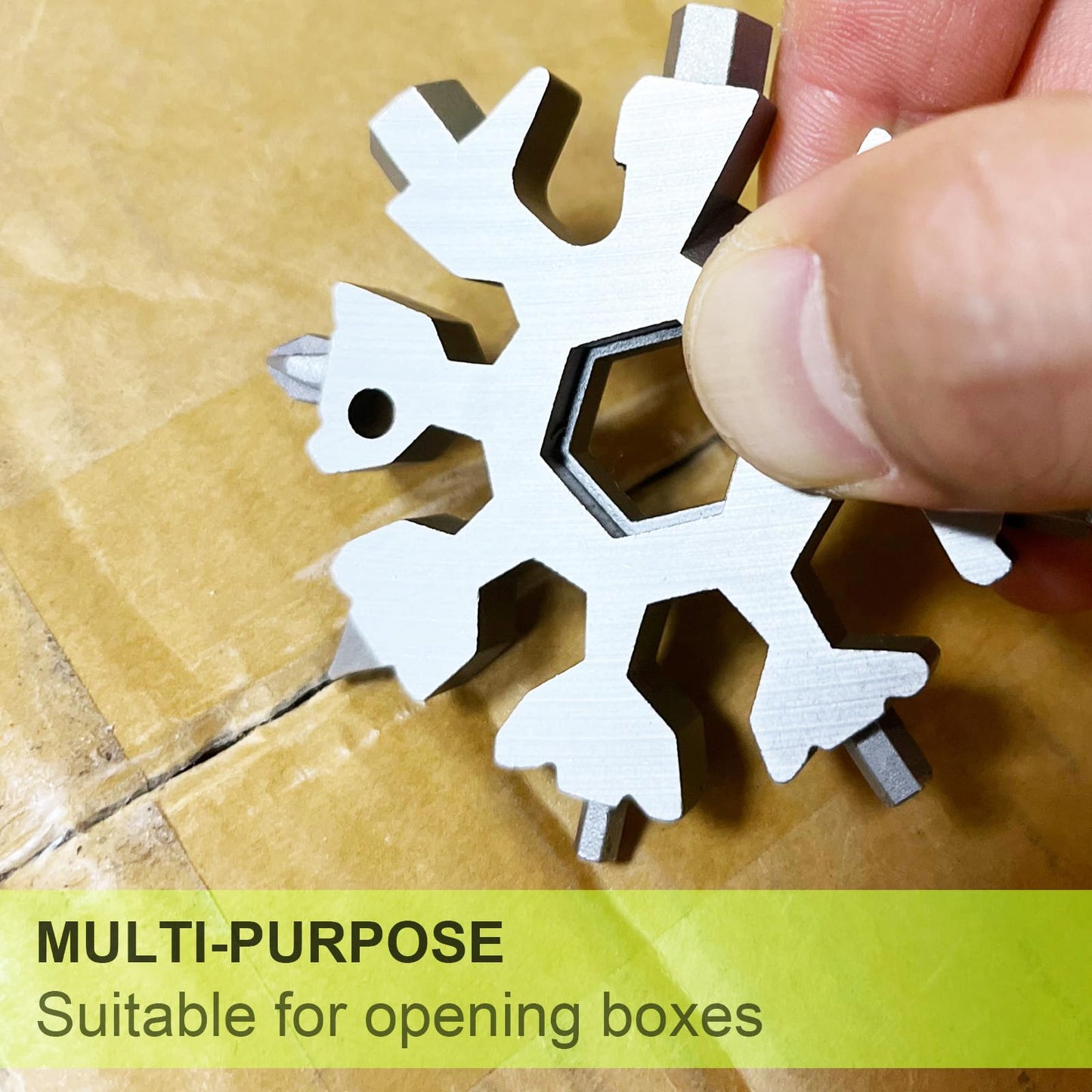 Stocking Stuffers for Men, Snowflake Multitool 2PCS 18 in 1 Stainless Steel Snowflake Multi Tool, Cool Gadgets for Outdoor Travel Camping Daily