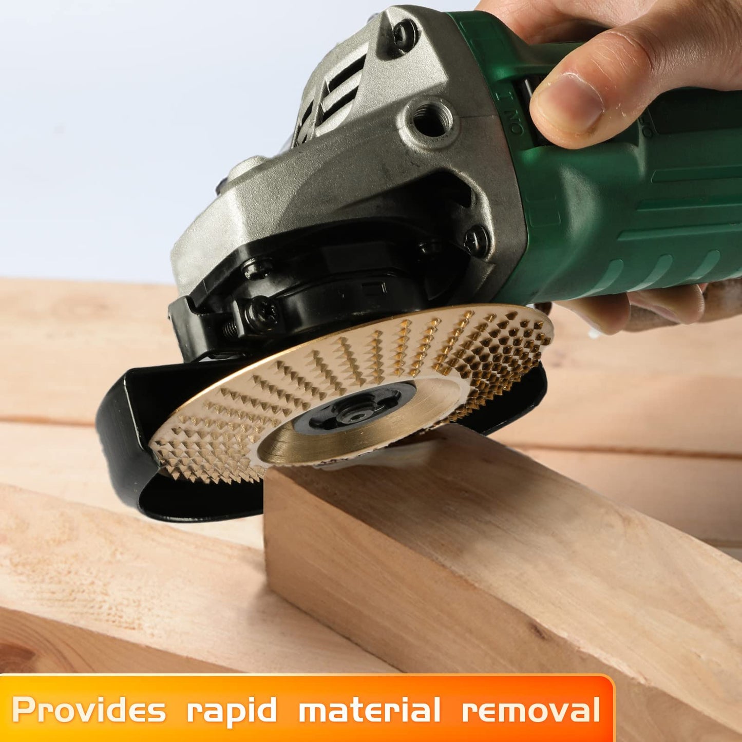 BLEKOO 4PC Wood Carving Disc Set for 4"/4.5" Angle Grinder, 5/8" Arbor, Stump Grinder & Wood Shaper Tools