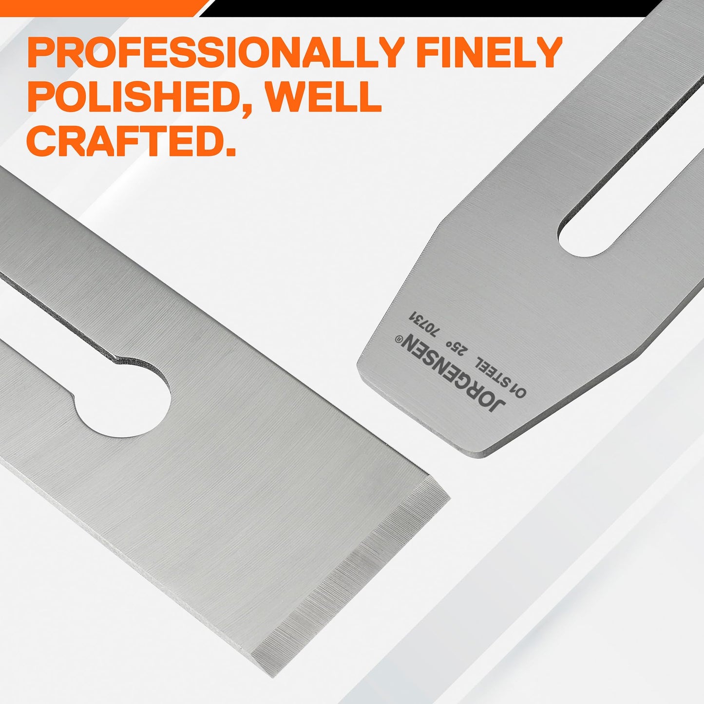 JORGENSEN No.4 & No.5 Wood Plane Blades – O1 Steel, High Hardness, Long Edge Retention, 3mm Replacement for Smooth & Jack Planes