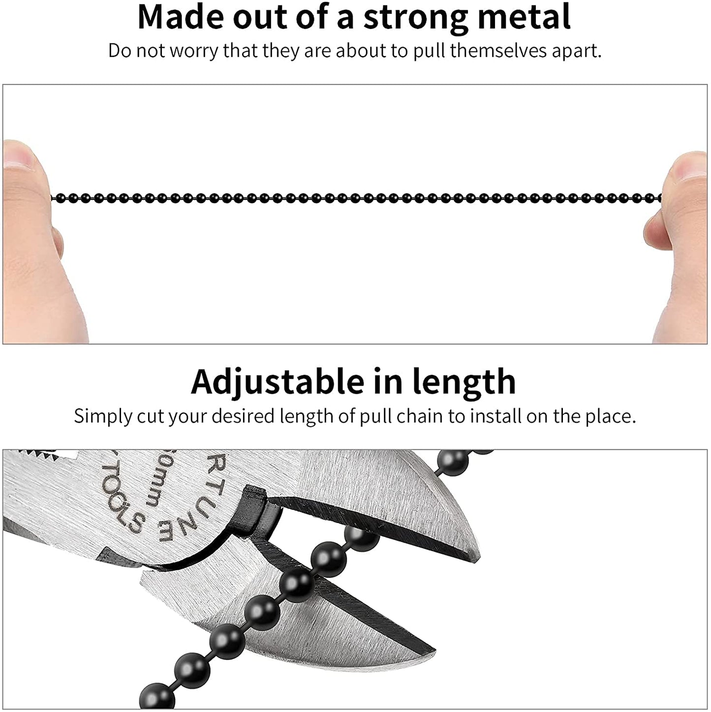 SmoTecQ Ceiling Fan Pull Chain Extender with Frosted Glass Bulb, Fits Standard 3mm Fans & Light Fixtures, ORB Finish