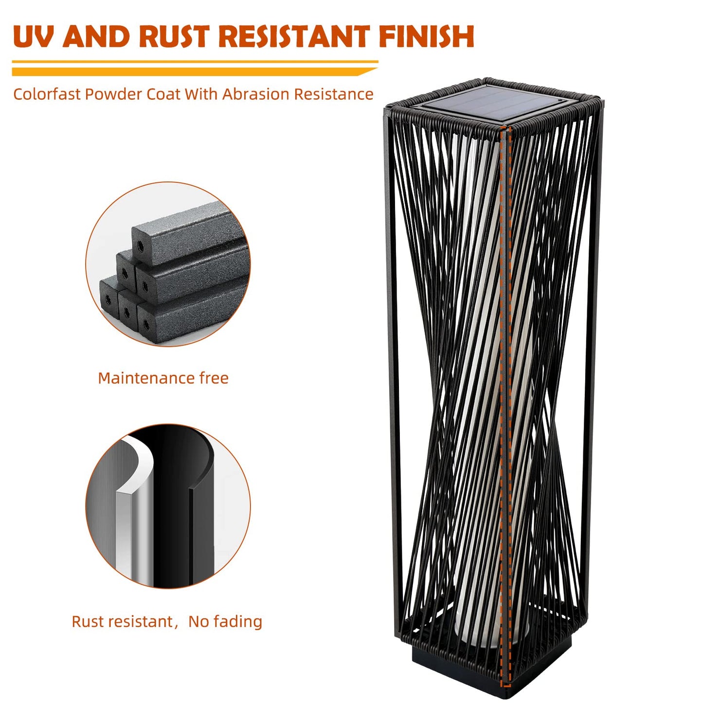 Solar Yard Outdoor Solar Floor Lamp Resin Wicker Solar Light Outdoor Waterproof for Yard, Garden, Pathway, Deck, Dazzle Dance