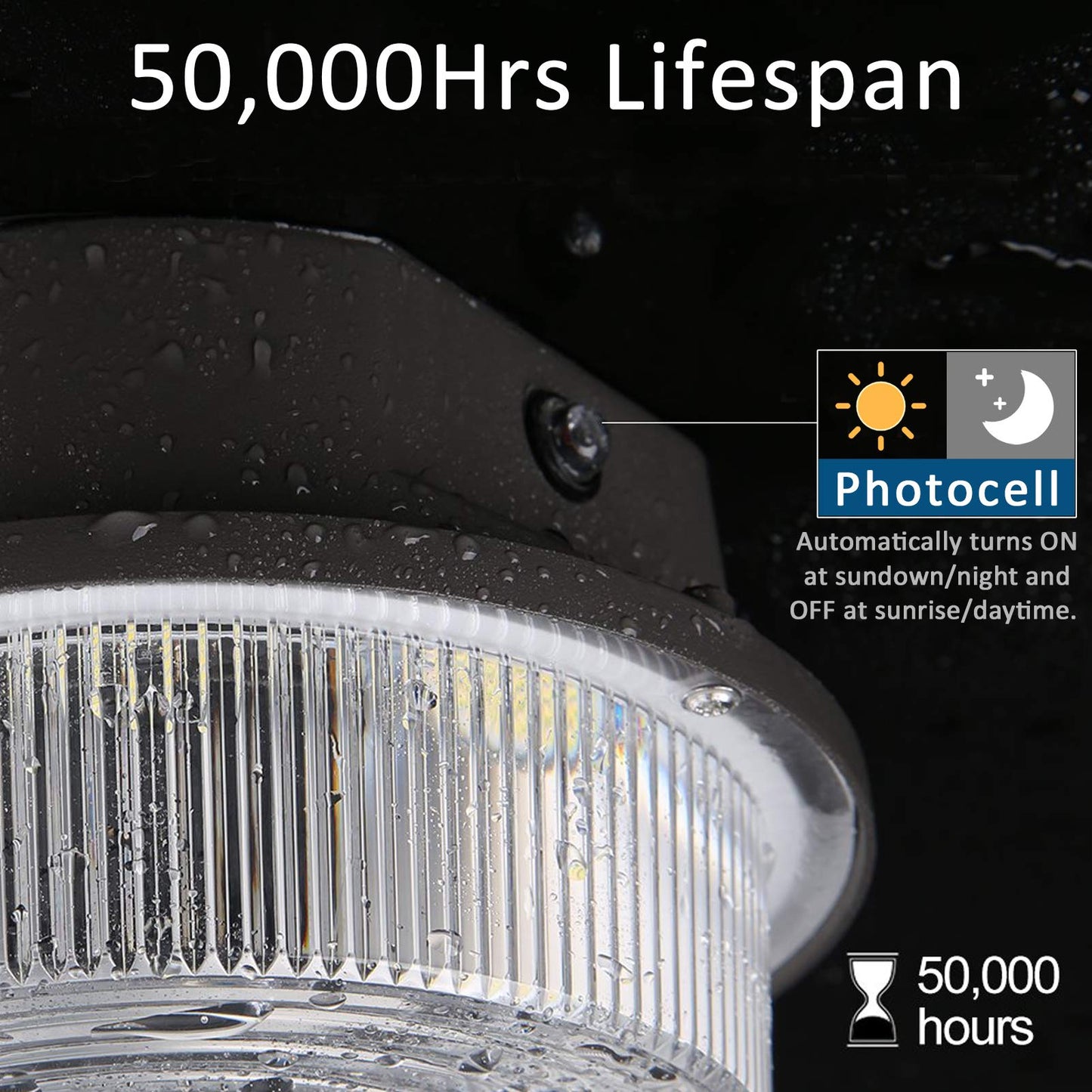 SZGMJIA LED Barn Light 5000K 7500lm, Dusk-to-Dawn Outdoor Yard Light, 500W MH/HPS Replacement, AC100-277V, IP65 Waterproof