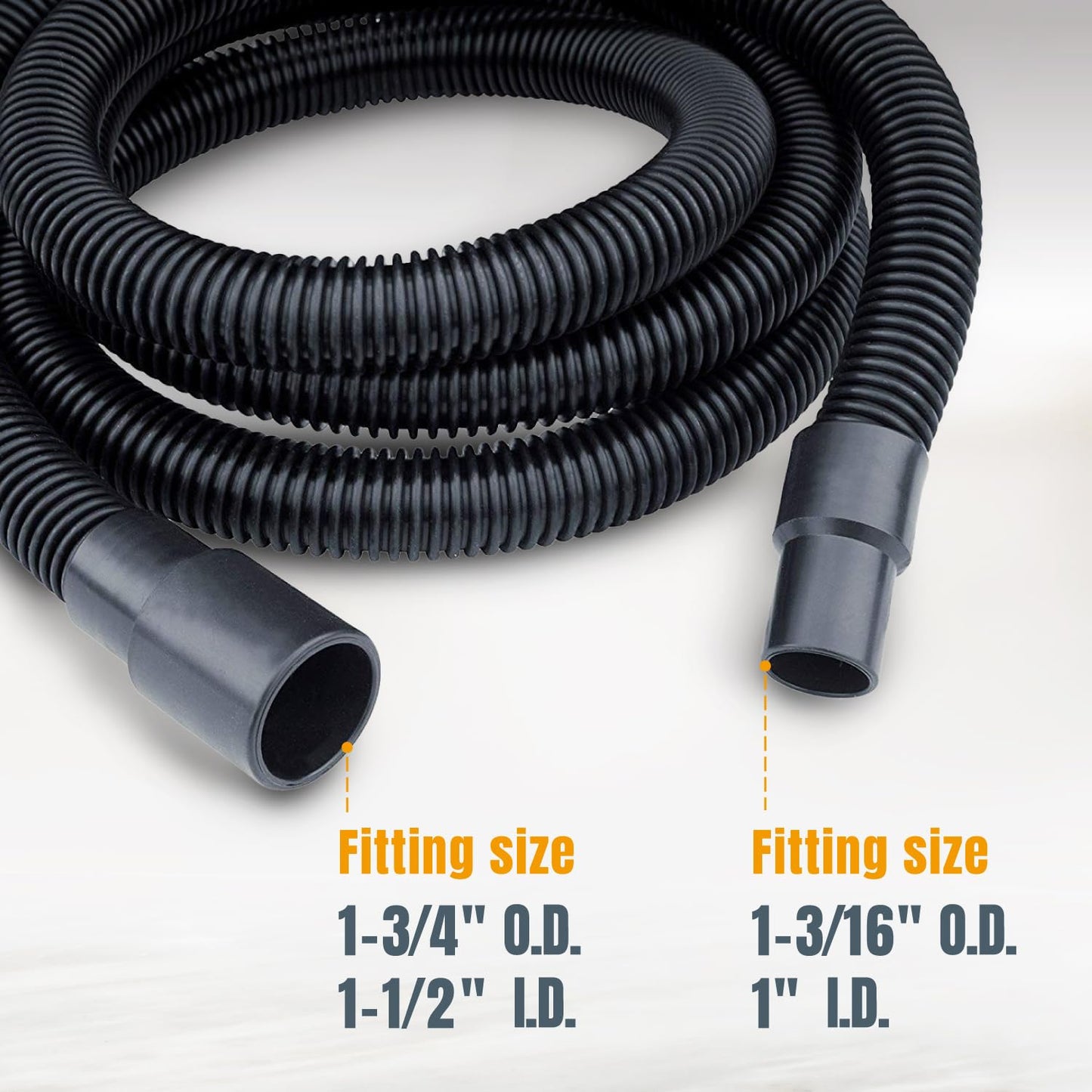 POWERTEC 70347 10 Ft. Dust Collection Hose Kit with 5 Fittings for Woodworking Power Tools Home and Wet/Dry Shop Vacuums
