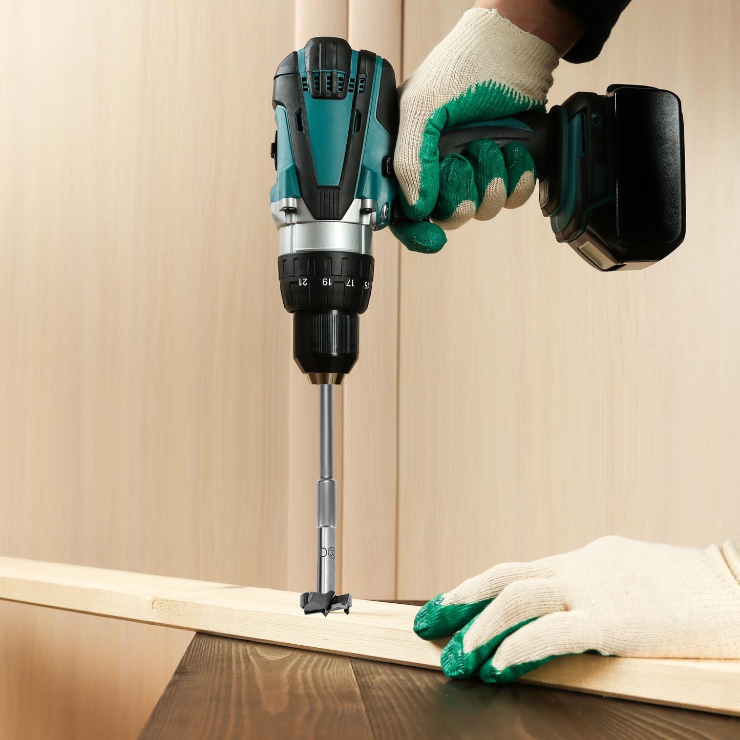 QWORK 7-Inch Extra Long Forstner Bit Extension, 5-3/4 Inch Extension, Compatible with 3/8" Round or Hex Shaft