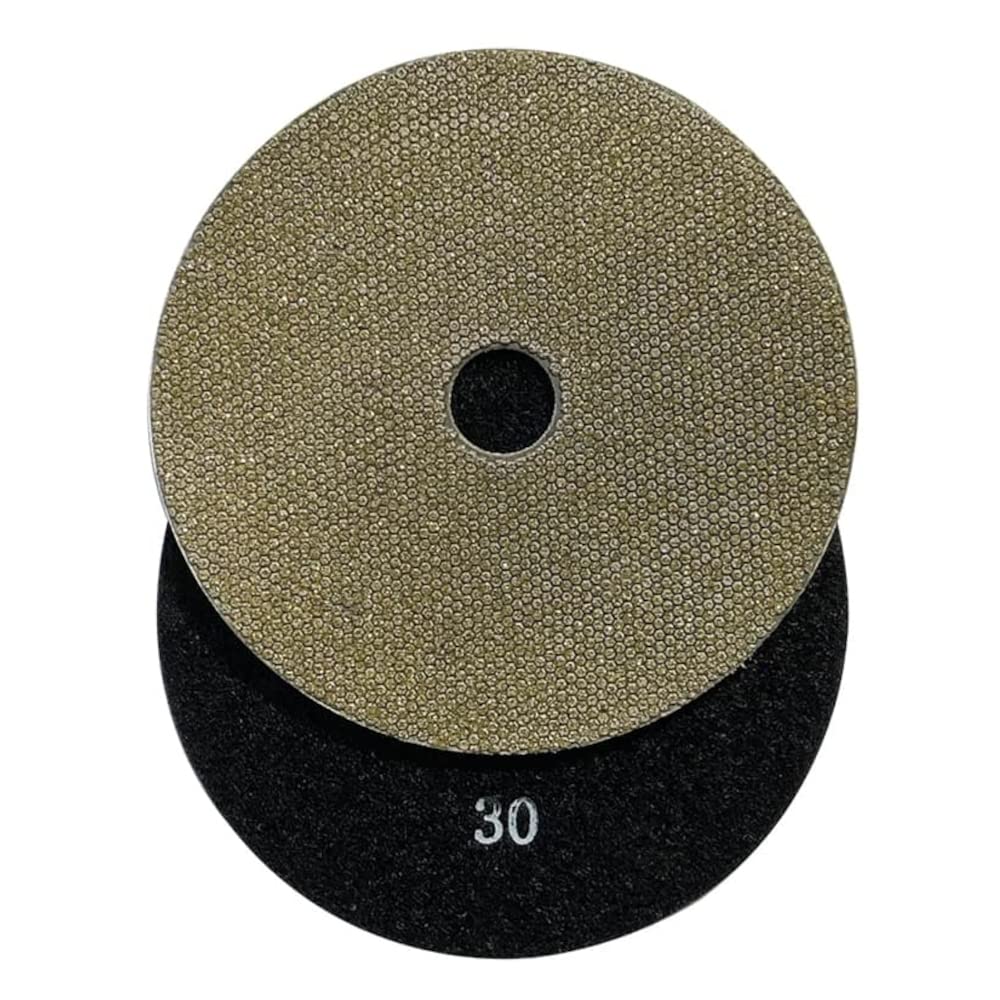 5" Electroplated Diamond Surface Grinding/Polishing Pads for Concrete, Granite, Other Natural Stones and Pool Plaster, 30/40 Grit