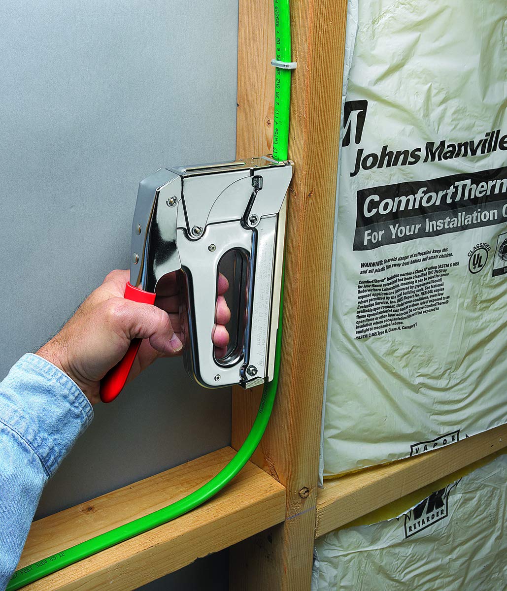 Arrow T72 Heavy Duty Cable Staple Gun, Manual Wire Stapler for Telecom, Internet & Computer Cable Installation, Uses T72 Insulated Staples