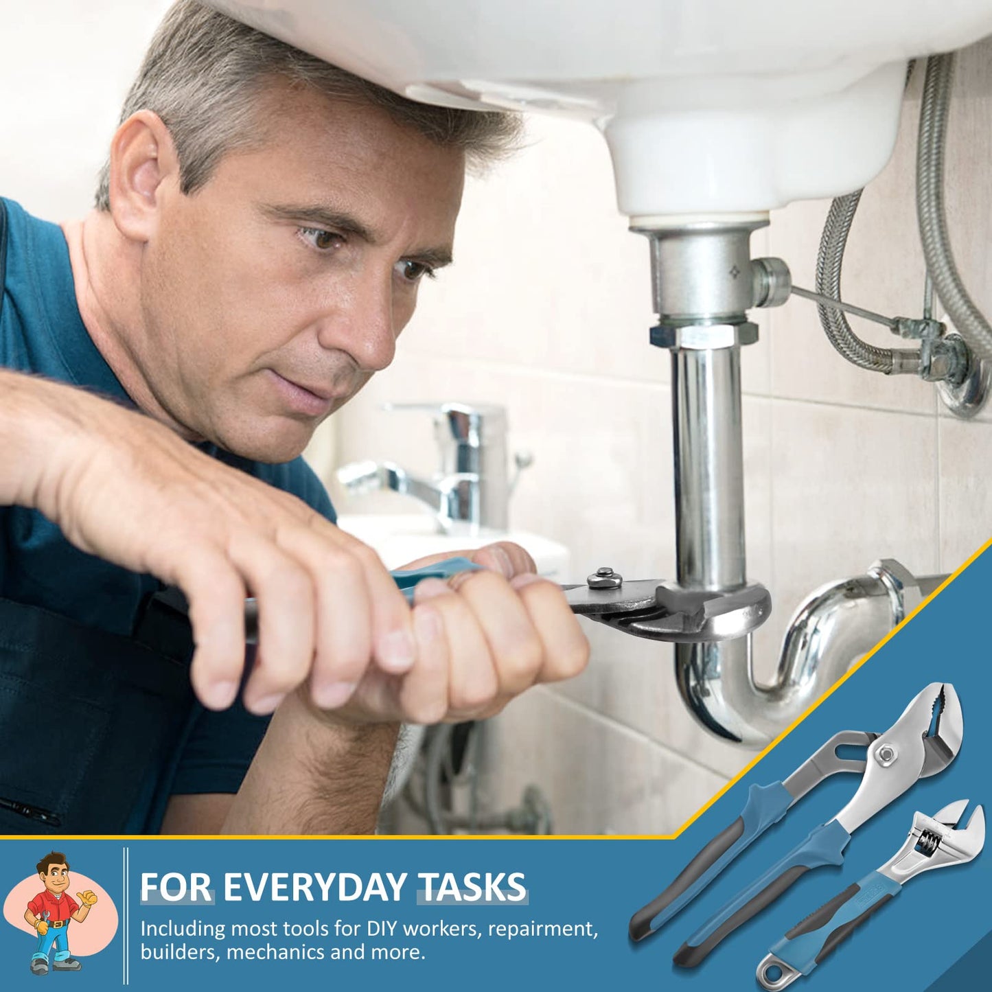 Sundpey 148-Pc Home Tool Kit – Portable Hand Tools Set with Case, Screwdriver, Pliers, Wrench, Hex Key & Voltage Tester