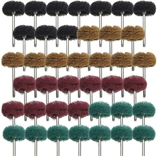 Rocaris 40 Pack 1 inch Abrasive Wheel Buffing Polishing Wheel Set for Rotary Tool - with 1/8" Shank (25mm)