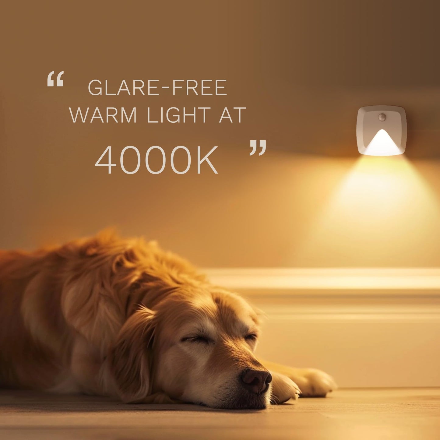 Innofox 6-Pack Stick-On Motion Sensor LED Lights, Warm White Night Light for Stairs, Closet, Kitchen, Hallway, Bedroom, Battery Operated