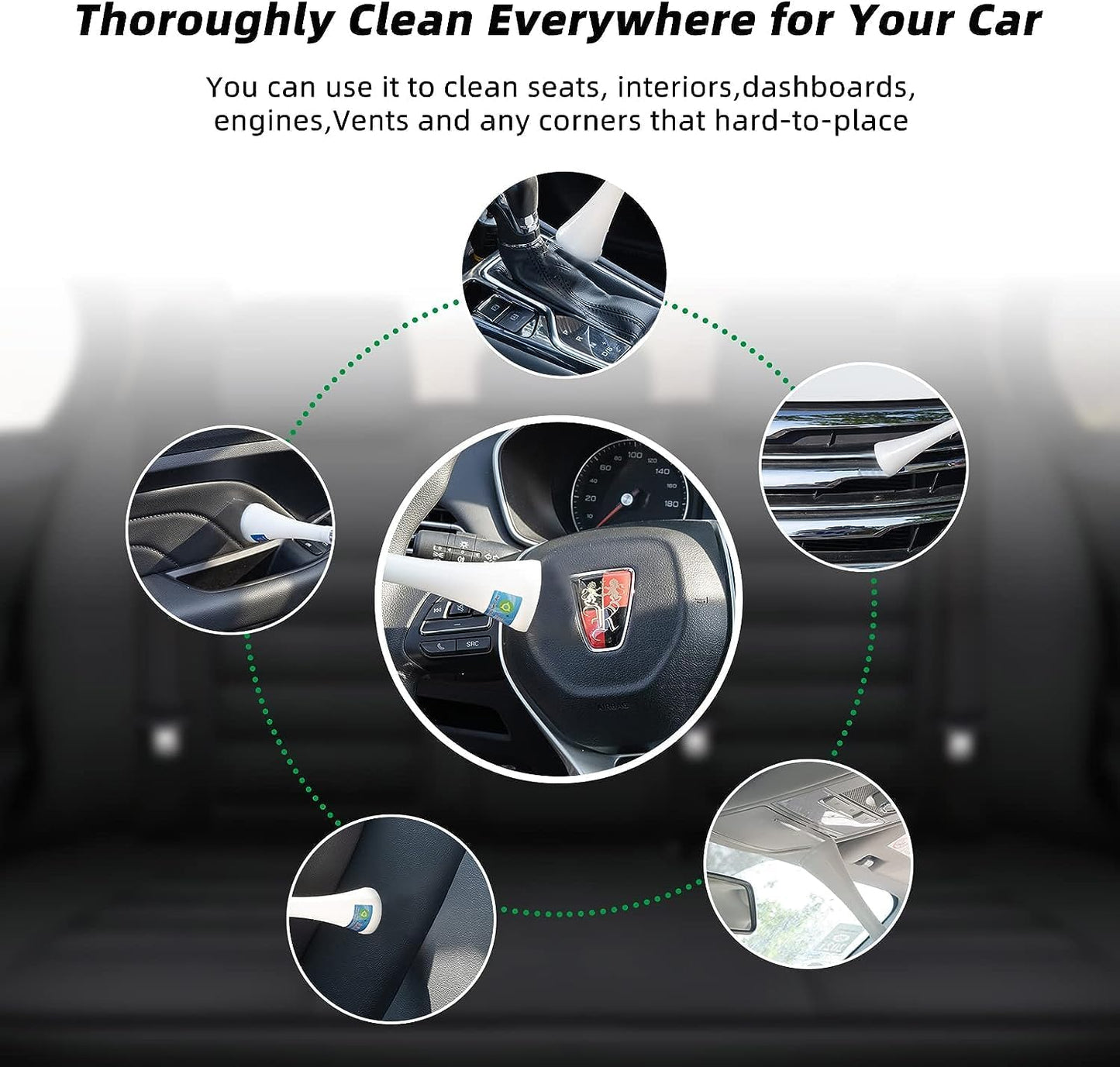 GOCCIDA Tornado Dry Cleaning Gun with Brass Adjustable Nozzle, Air Blower Quickly Removes Dust & Dirt, Works with Air Compressor