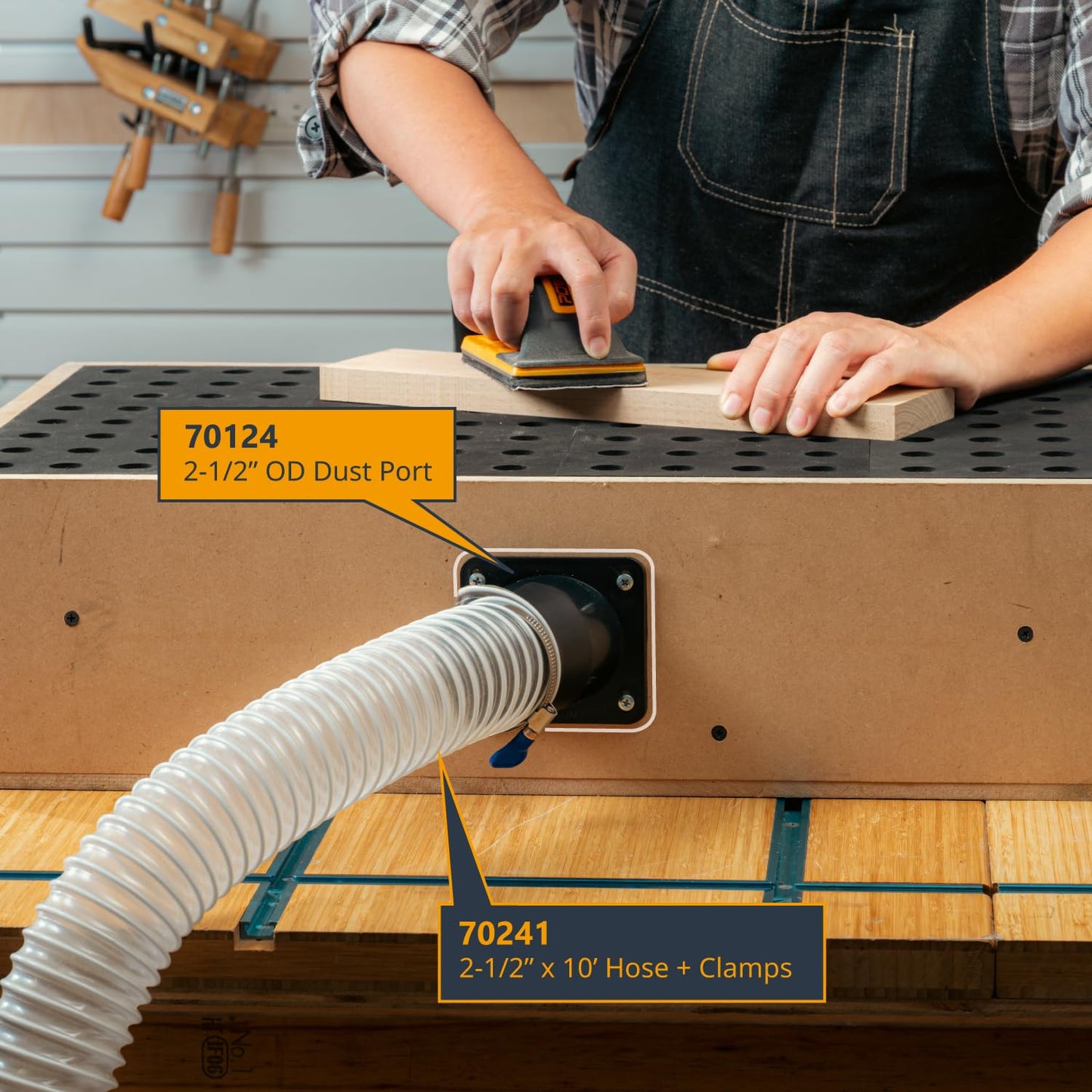 POWERTEC 70124 Universal Dust Port, 2-1/2"