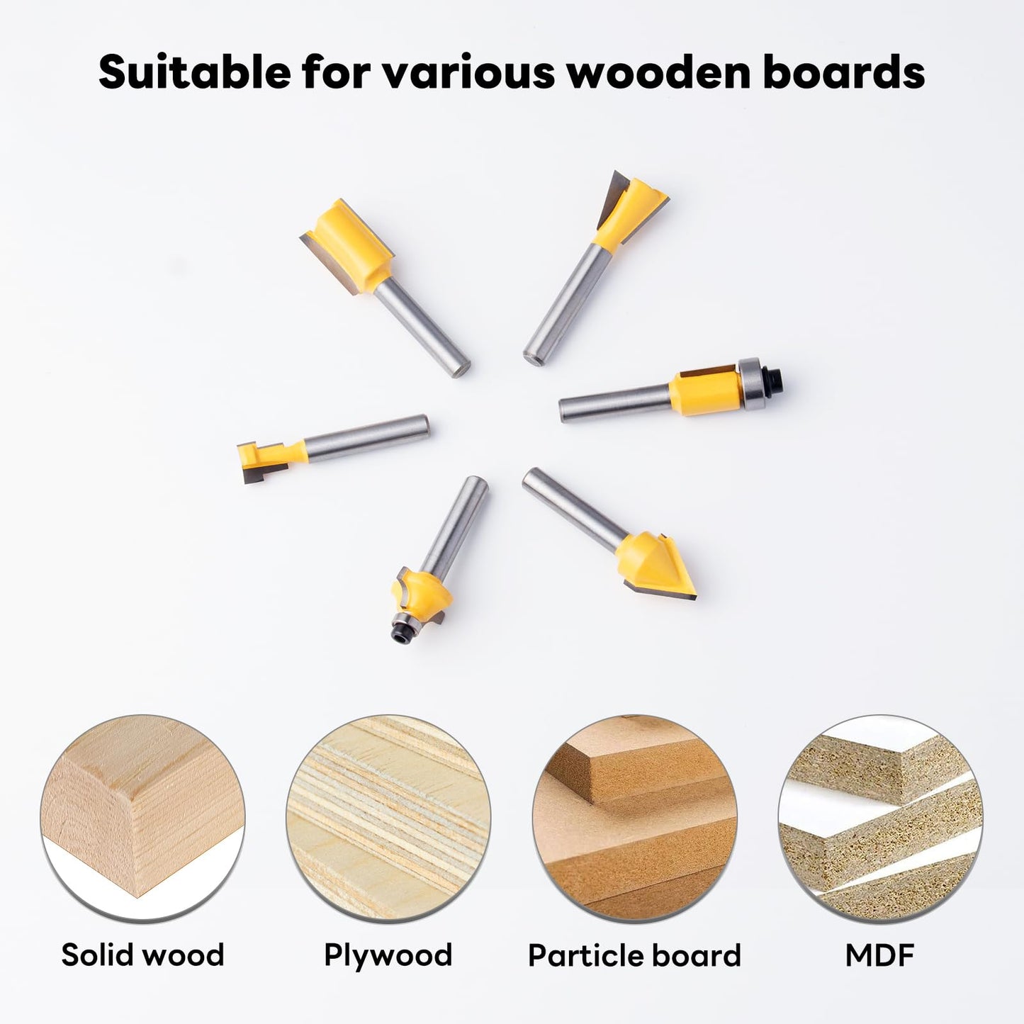 EilxMag 100 Pieces Router Bit Set, Router Bits 1/4 Inch Shank with Aluminum Storage Case Tungsten Carbide Router Bits Kit for Professional Woodworking