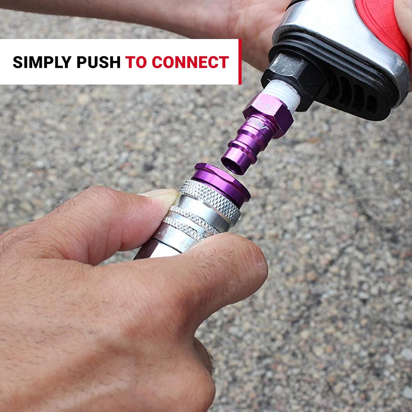 Milton ColorFit HighFlowPRO Couplers, V-Style Purple, 1/4" NPT, Box of 10 (764VC) Pneumatic Air Plugs