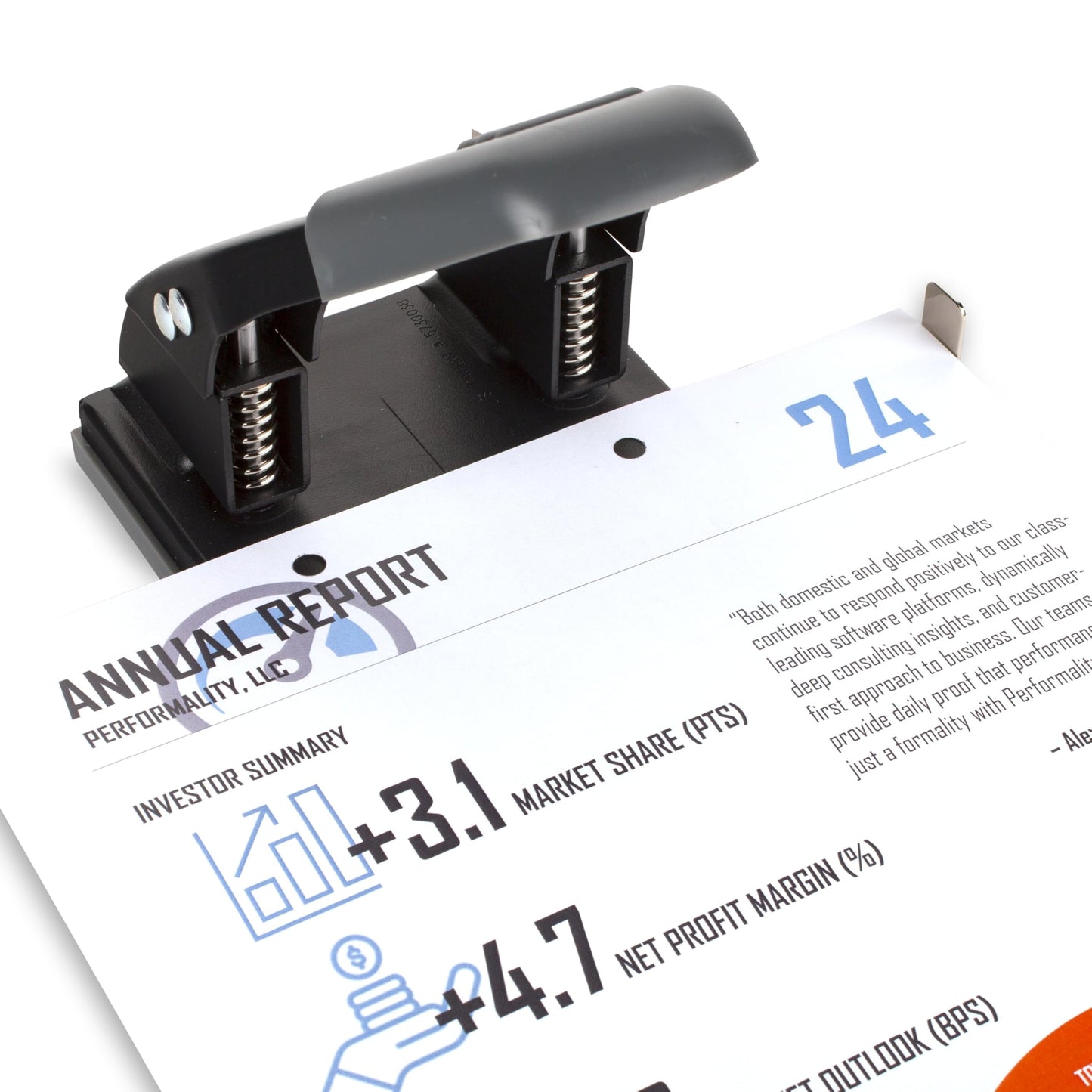 Swingline 2 Hole Punch, 28 Sheet Capacity Hole Puncher, Paper Punch, Low Effort Comfort Handle, Alignment Guide, Black (74050)