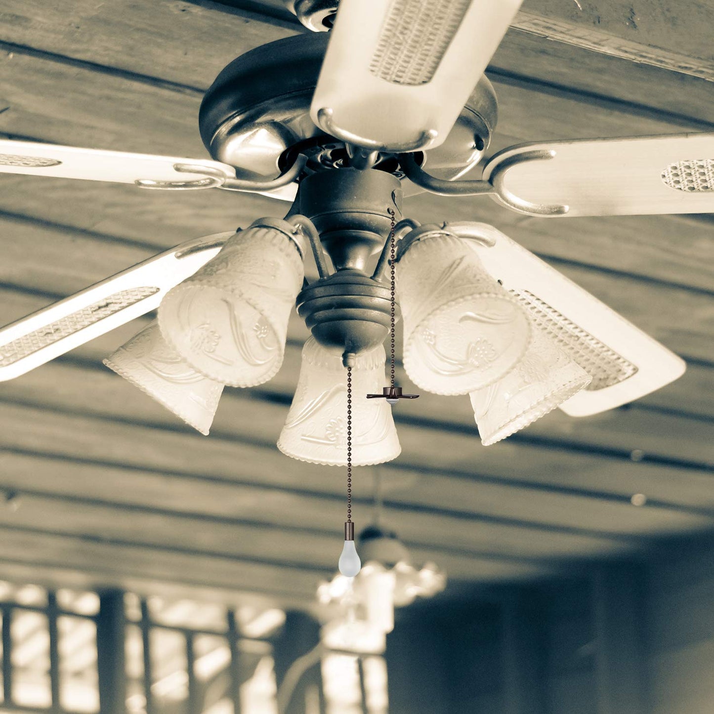 Ceiling Fan Pull Chain Set, 4 Beaded Ball Pendants, 8 Loop Connectors & 2 Extenders 36" – Oil Rubbed Bronze