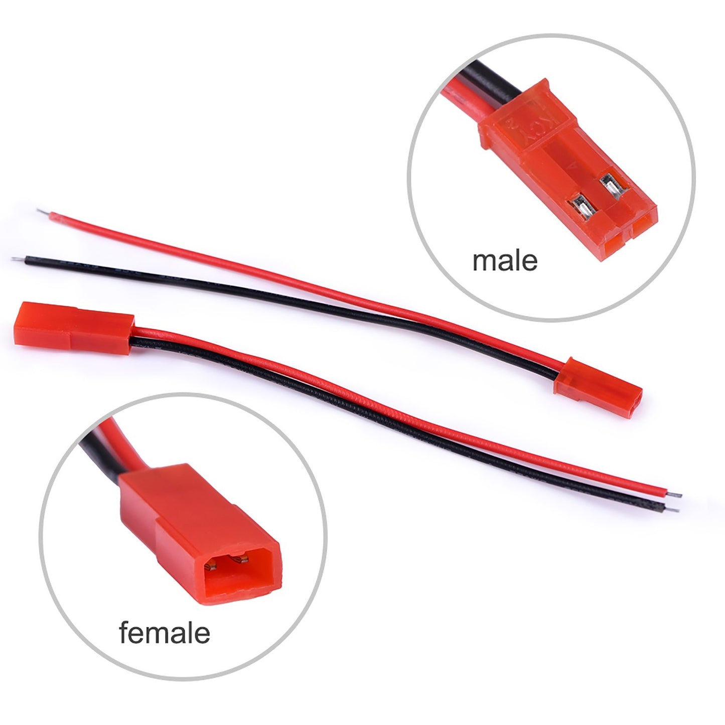 EBOOT 20 AWG Plug Connector 2 Pin Male Female Plug Connector Cable Wire for LED Lamp Strip RC Toys Battery, 10 Pairs