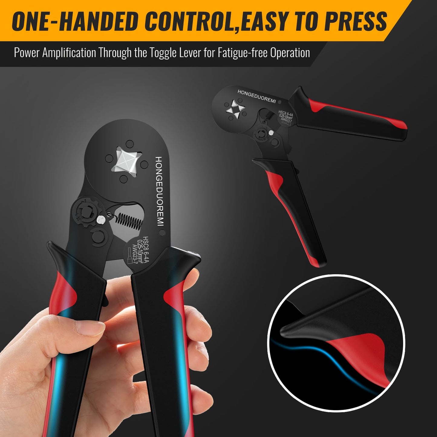 Ferrule Crimping Tool Kit with 1800pcs Wire Ferrules, Self-Adjusting 4-Corner Crimper AWG 23-7, Ratchet Pliers for Electrical, Car, Audio & DIY