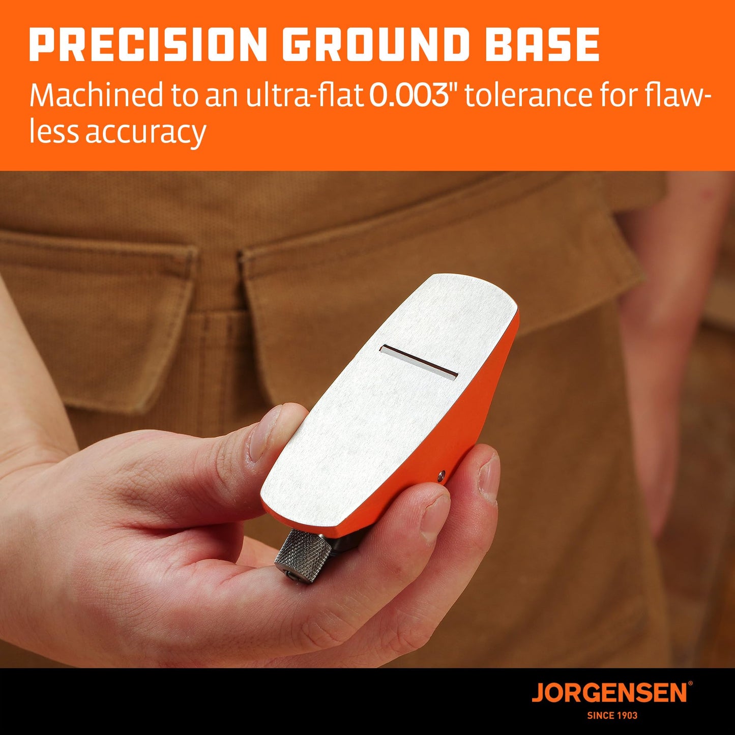 JORGENSEN 3.5" Mini Wood Planer, Small Hand Block Plane for Woodworking & Trimming, Adjustable Cutting Depth, Ductile Iron Body