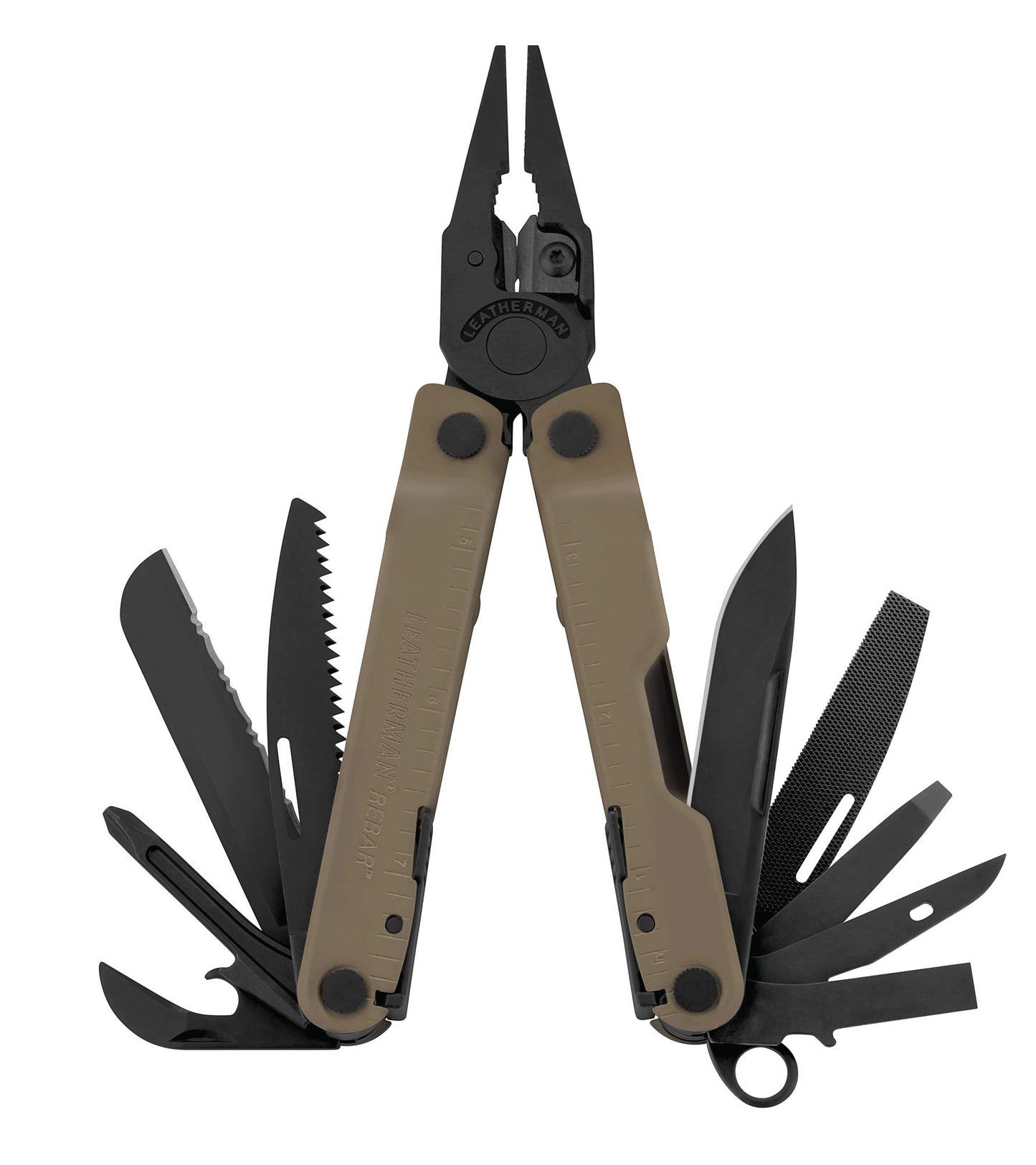 LEATHERMAN, Rebar Multitool with Premium Replaceable Wire Cutters and Saw, Coyote Tan