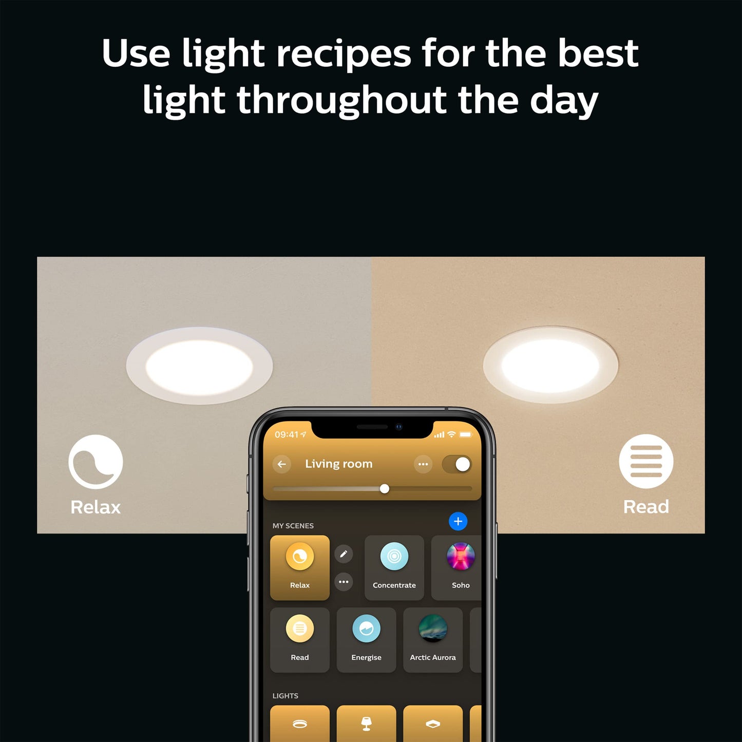 Philips Hue Starter Kit: Bridge Pro & 4 Retrofit Recessed Downlights 5/6-inch, White & Color Ambiance, Dimmable, Smart Light Hub,Works with Voice