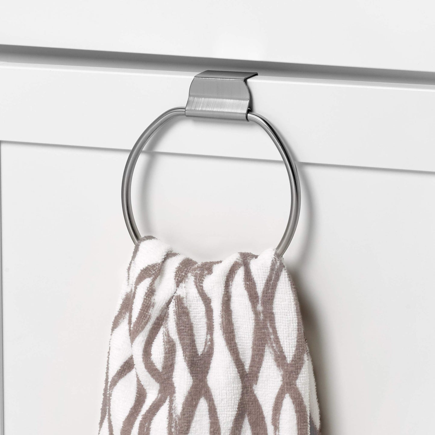 Spectrum Diversified Towel Ring, over the Cabinet Door, Brushed Nickel Small