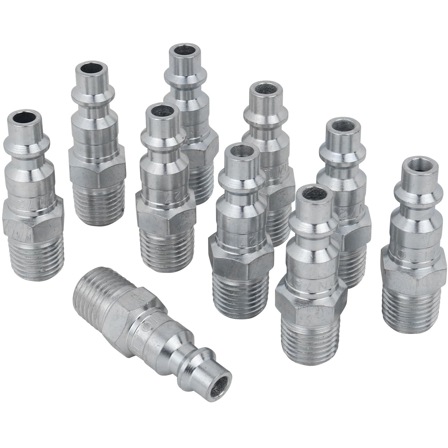 Industrial Air Plug, M-STYLE®, 1/4" MNPT, Air Compressor Fitting, Air Hose Quick Connect Fitting, 727 (Pack of 10)