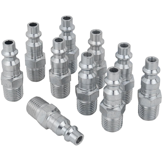 Industrial Air Plug, M-STYLE®, 1/4" MNPT, Air Compressor Fitting, Air Hose Quick Connect Fitting, 727 (Pack of 10)