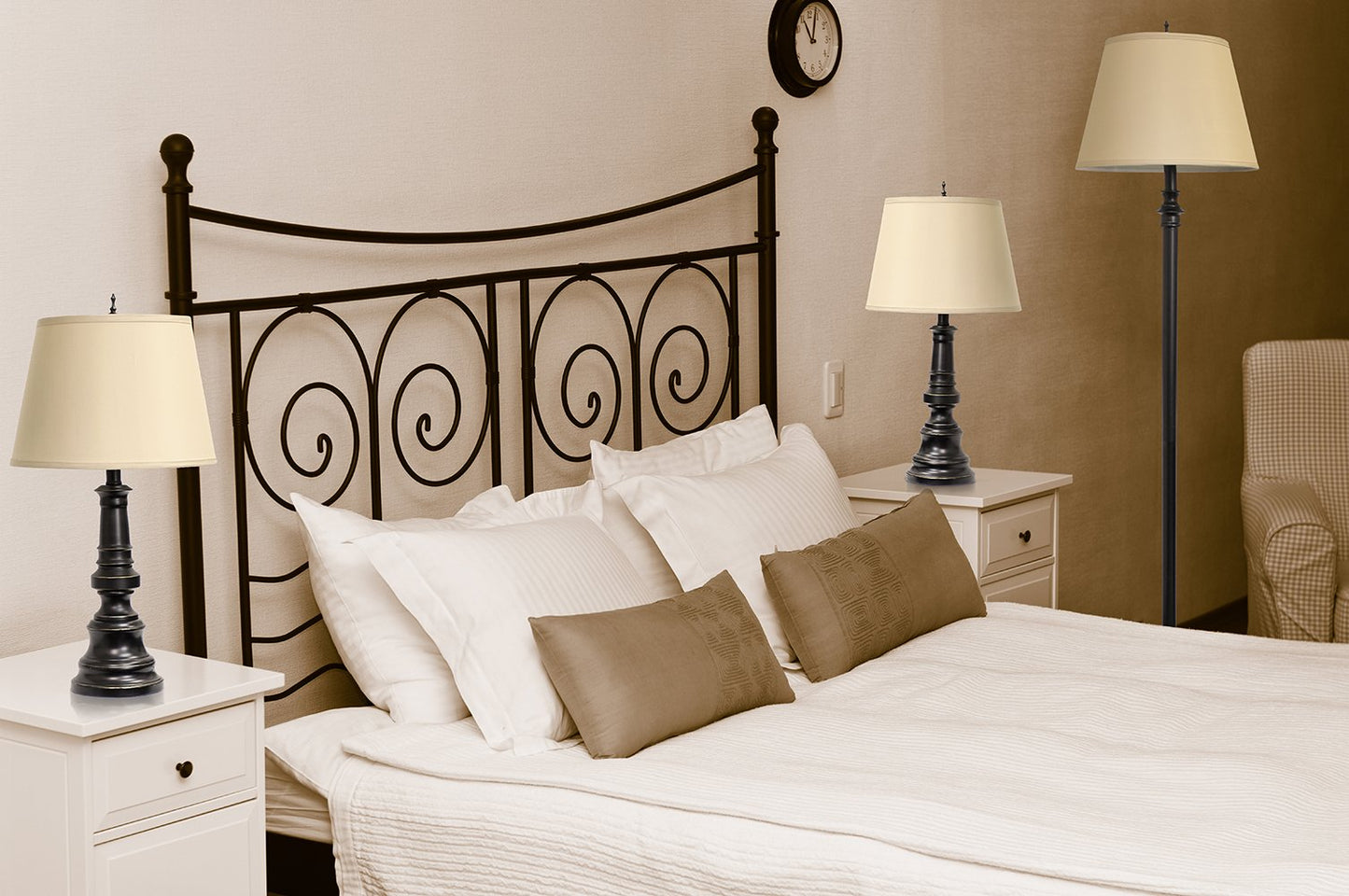 Elegant Designs LC1002-RBZ Traditional Style Restoration Bronze Three (3) Pack Lamp Set (2 Table Lamps, 1 Floor Lamp)