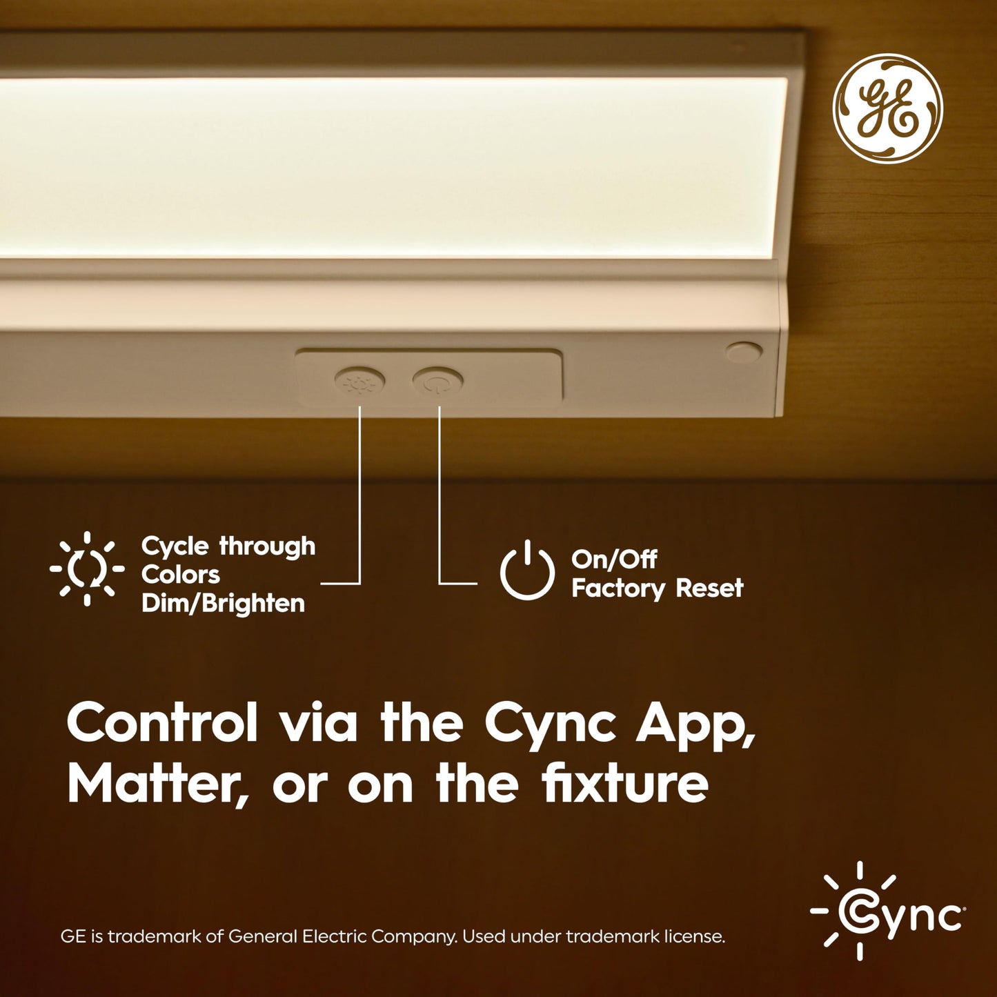 **GE Cync Reveal HD+ Smart Undercabinet Light, Color-Changing Wi-Fi Kitchen Light, Works with Alexa & Google, 18-Inch Bar**