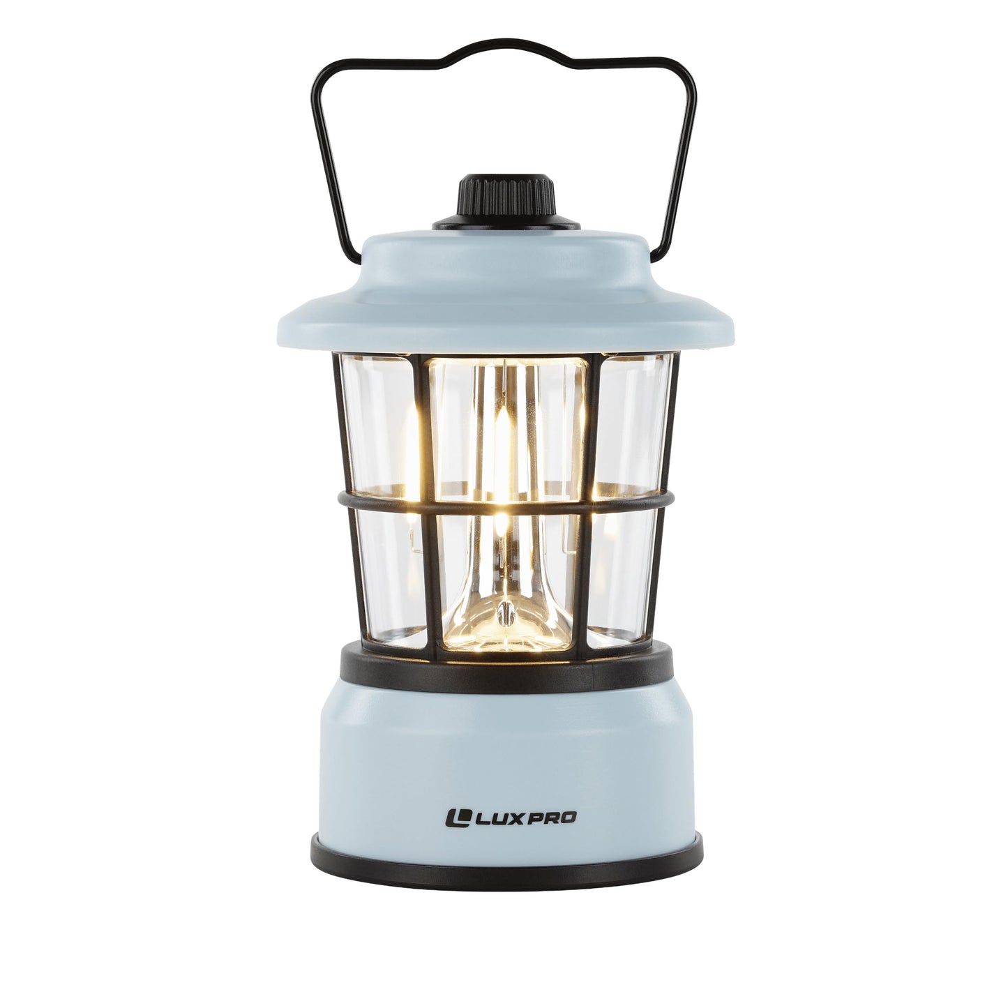 LUXPRO Retro LED Lantern - Battery-Powered, Water-Resistant Emergency Lamp for Indoor & Outdoor, Hiking, Camping, Hurricane Prep (Blue)
