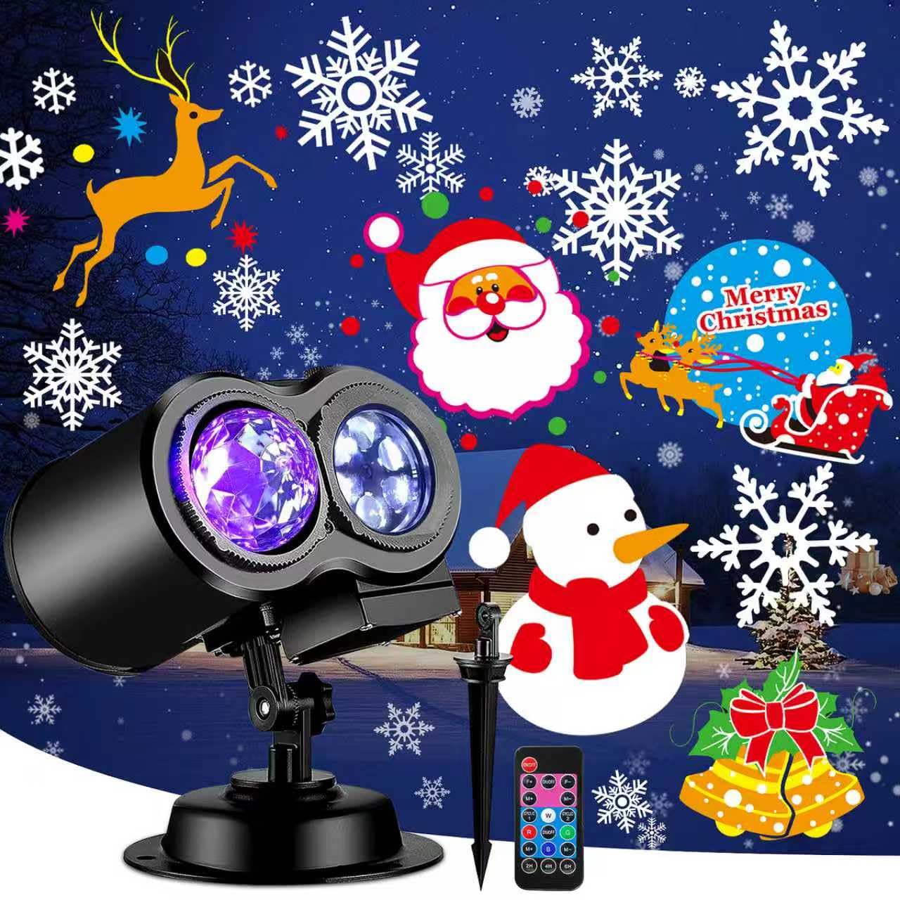 Brighter Christmas Projector Lights Outdoor, 2025 Upgrade with 19 HD Slides, Ocean Wave & Patterns, Weatherproof Holiday Projector for Christmas & Halloween
