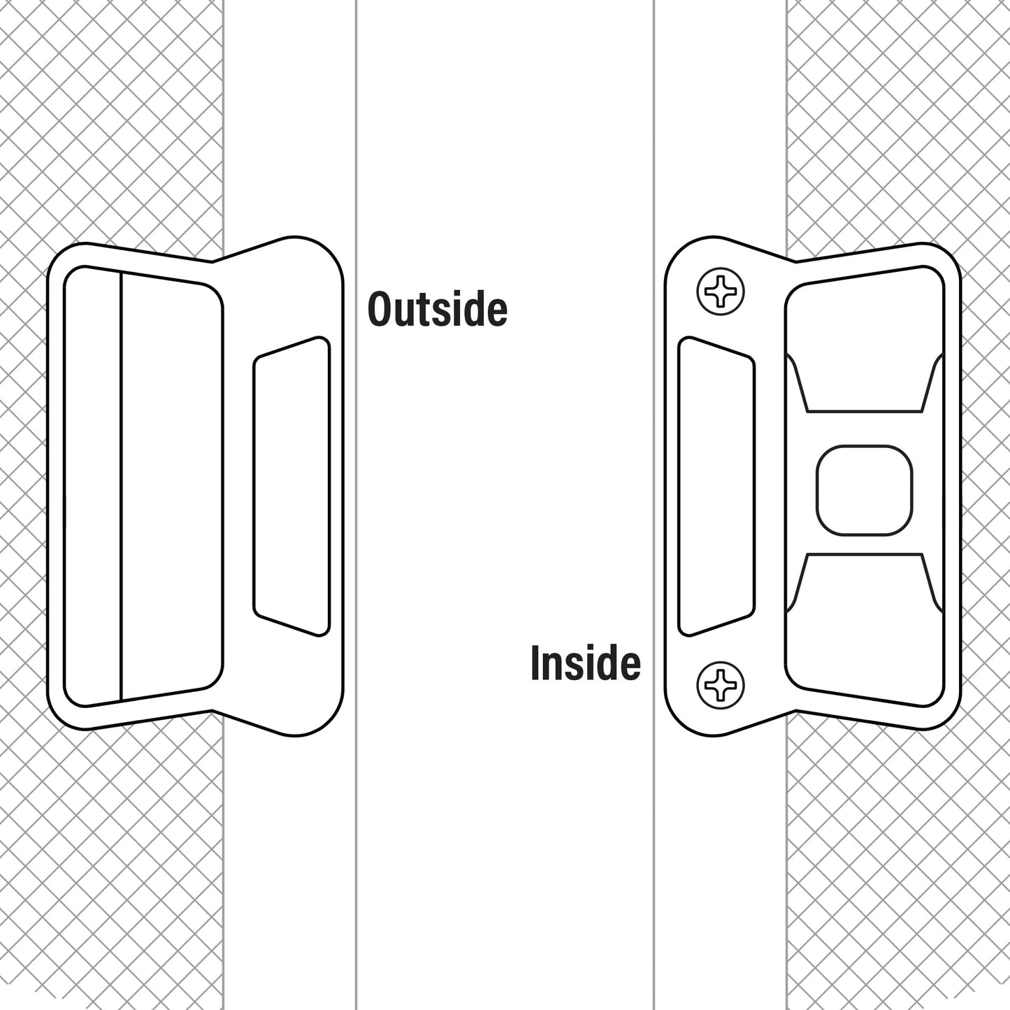 Prime-Line A 168 Black Plastic, Sliding Screen Door Latch and Pull, fits Superior (Single Pack), Black
