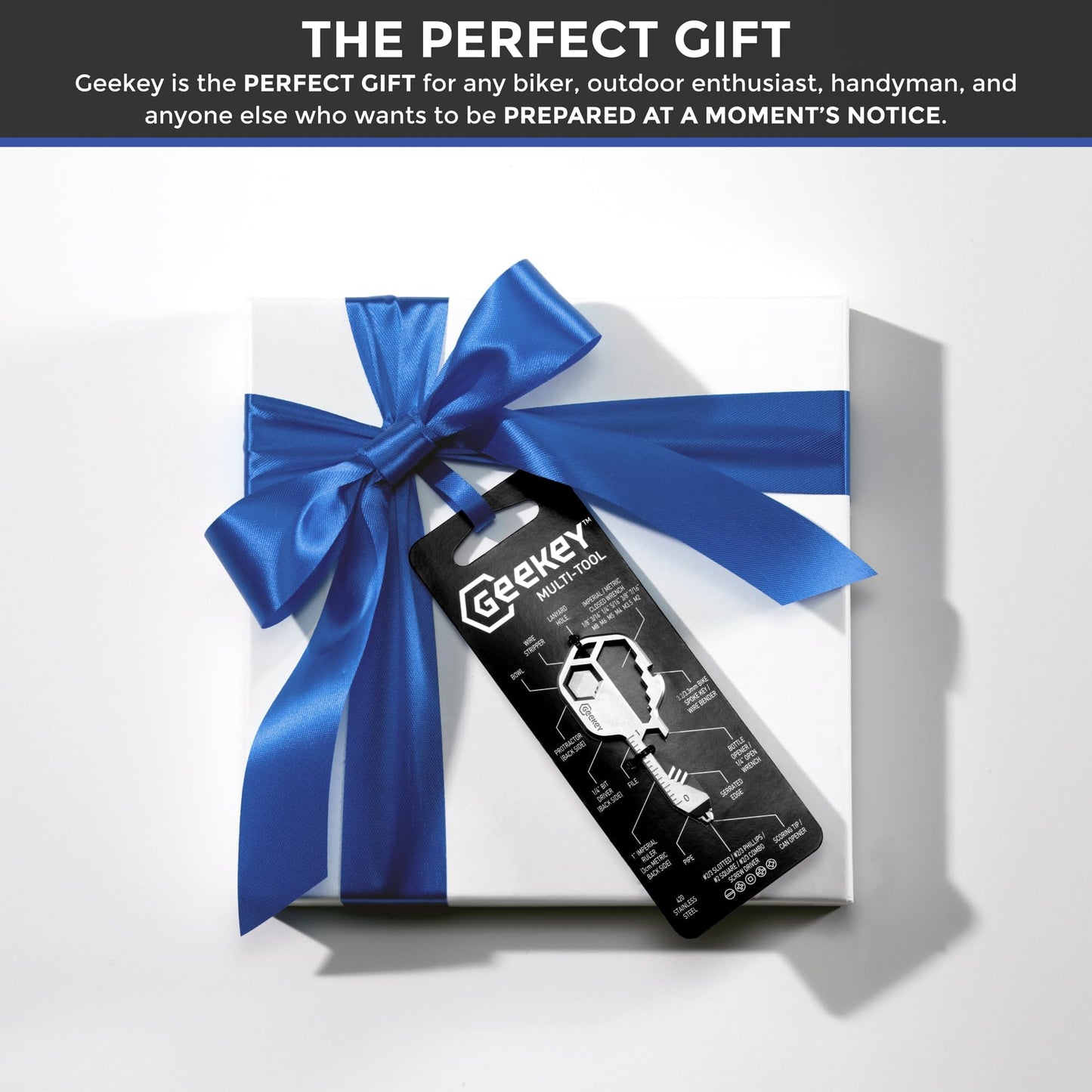 Geekey 16-in-1 Keychain Multitool – EDC Bottle Opener, Screwdriver, Wrench & Box Cutter for Travel, Outdoor & Everyday Use, TSA Safe