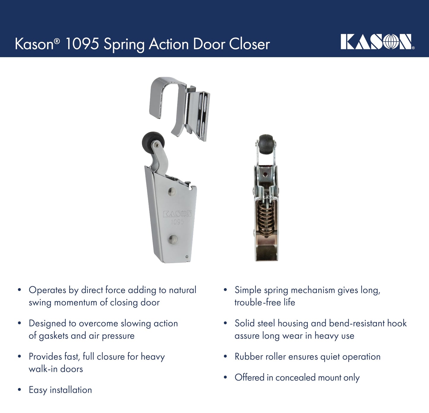 Kason 1095 Spring Action Door Closer, 11095000013