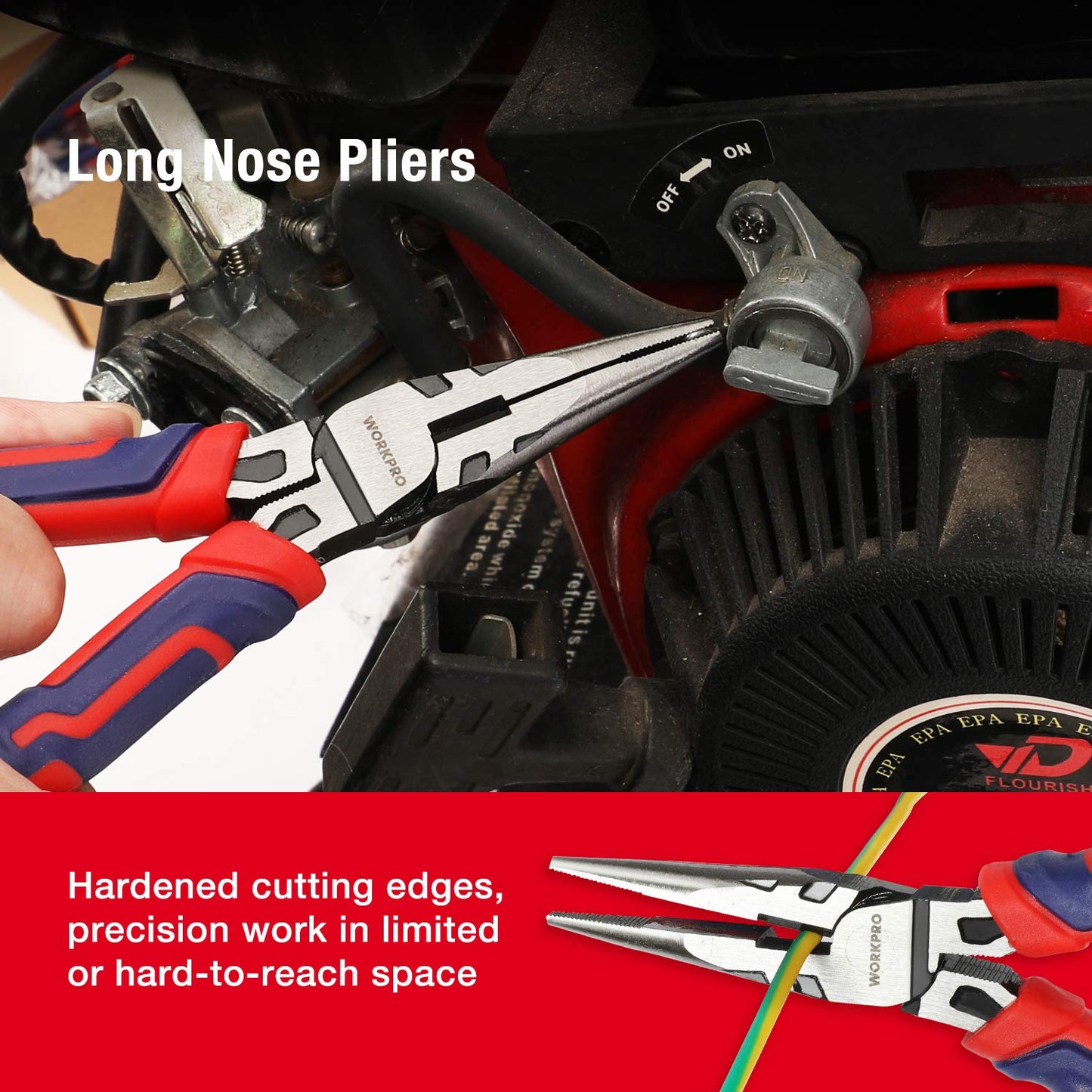 WORKPRO 6-8 Inch Pliers Set, Cr-V Construction, Slip Joint, Long Nose, Diagonal, Groove Joint, Linesman with Storage Pouch for Repairs