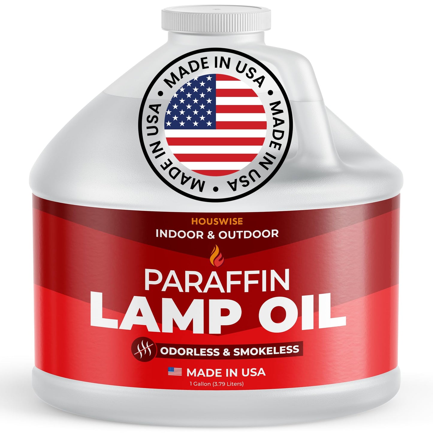 Houswise Premium Liquid Paraffin Lamp Oil for Indoor Use 1 Gallon - Indoor Smokeless Odorless Paraffin Oil Fuel for Lamps, Lantern, Candle