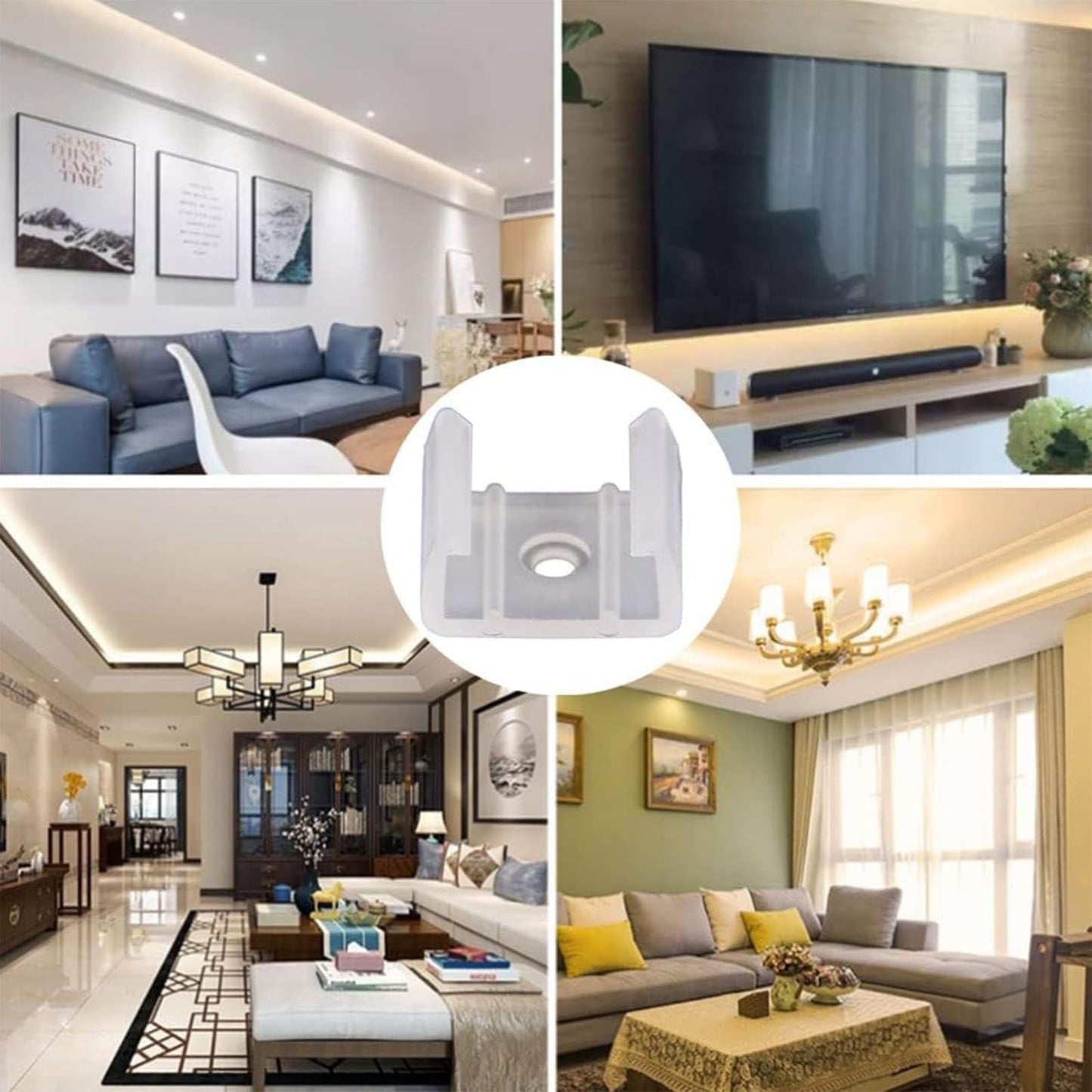 GYGhaoho 120 Pcs LED Light String Fixing Clips, Neon Mounting Clips with Screws Suitable for 12mm-14mm (0.47 inch-0.55 inch) Wide Strip Light