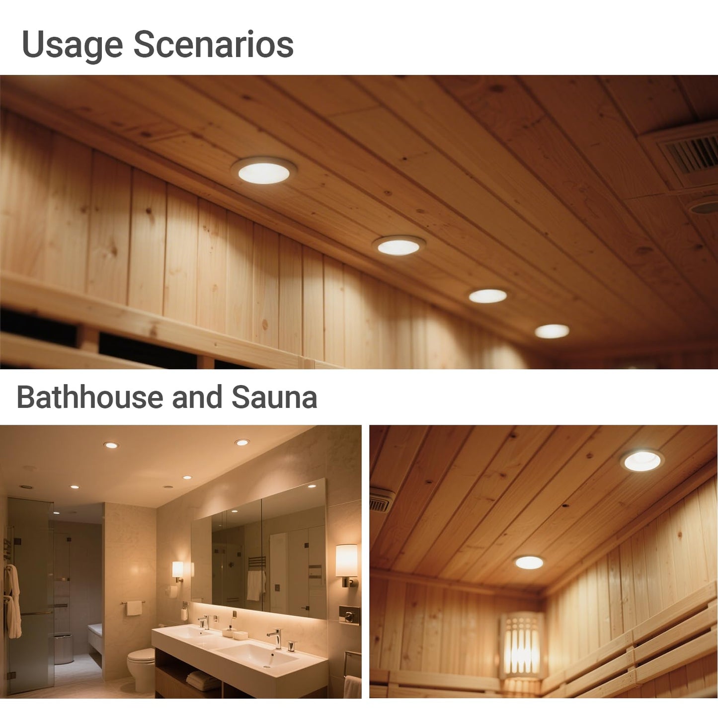 **SKYMVAO 6-Pack LED Sauna Explosion Room Lights, Recessed Waterproof IP67 Deck & Outdoor Step Lights, Low Voltage for Garden Patio Yard**