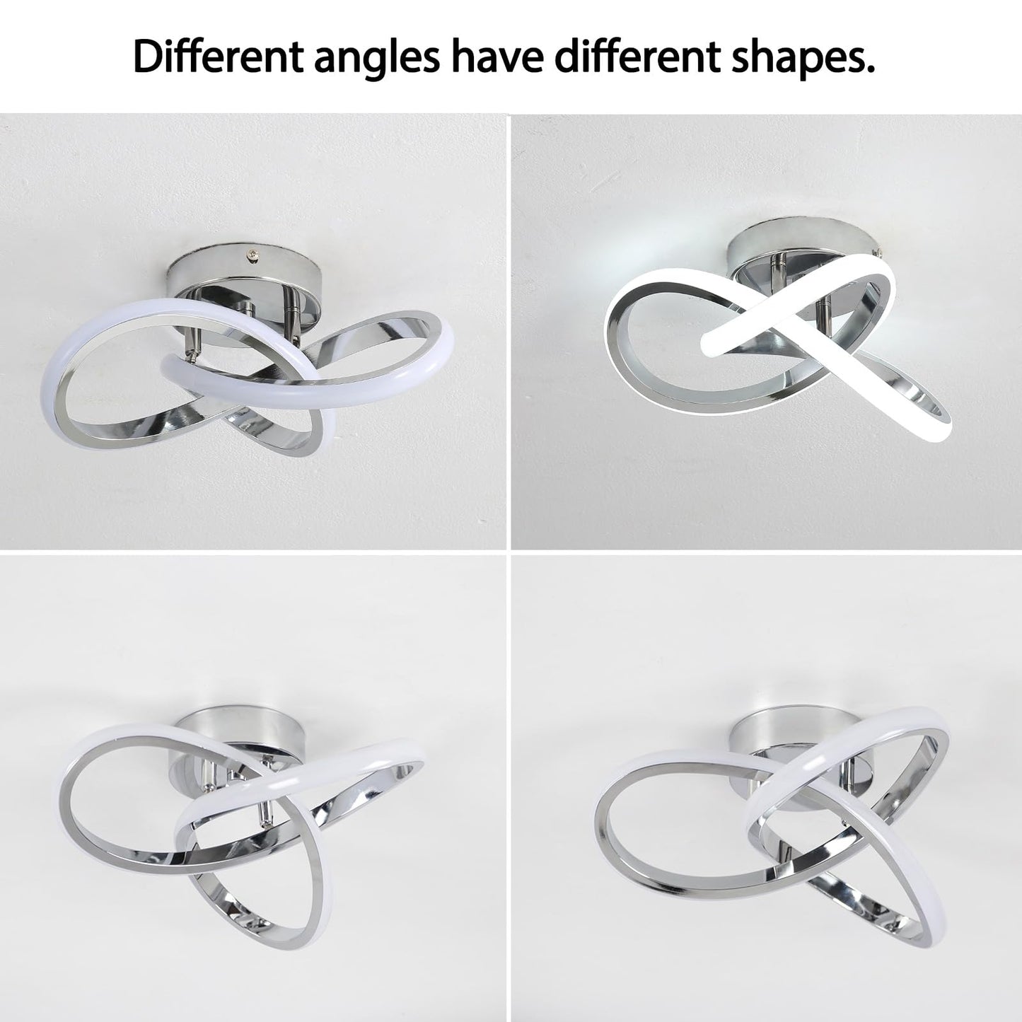 CANEOE Modern LED Ceiling Light, Cool White 6000K Acrylic Flush Mount Fixture for Hallway Bedroom Bathroom Kitchen Balcony Corridor Stair