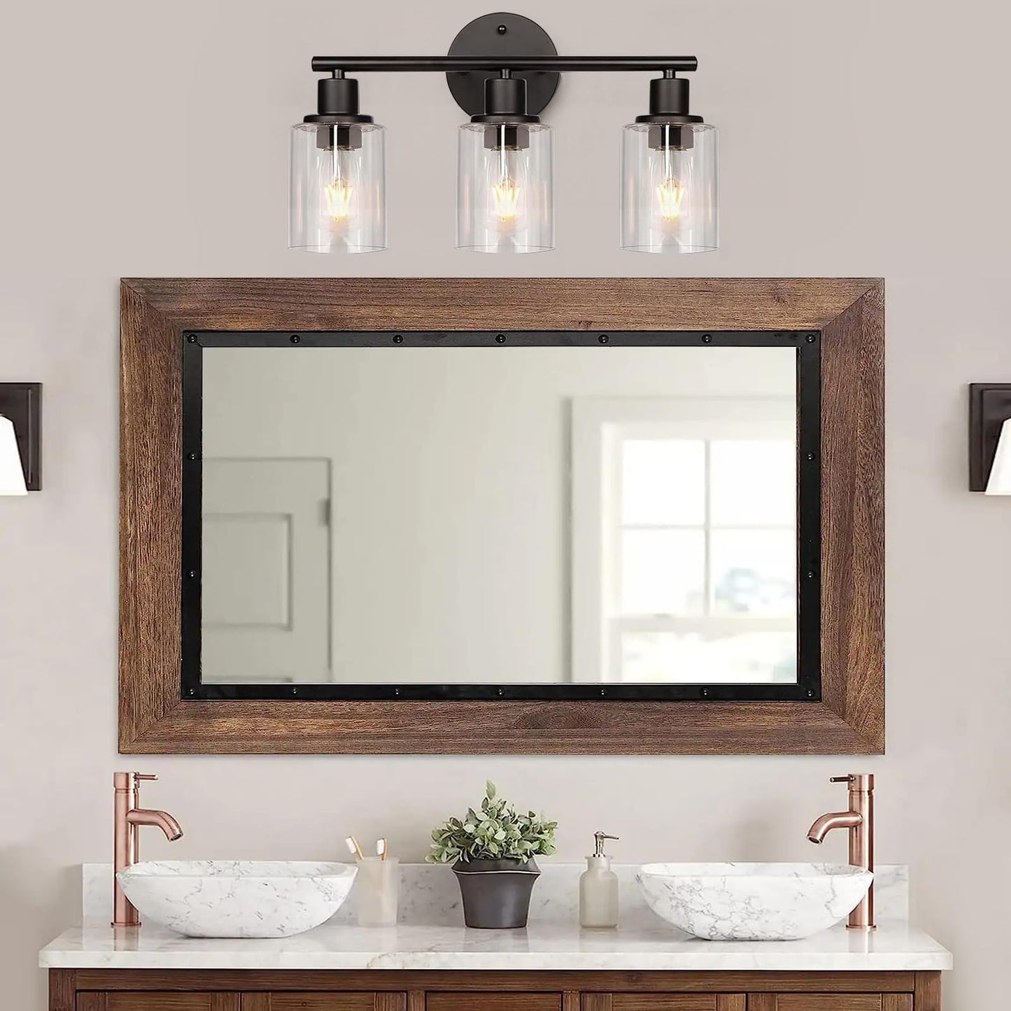 Skelang Clear Lipless Glass Lamp Shade, Cylindrical Replacement Light Cover with Fitter Opening for Chandelier, Vanity, Pendant (2 Pack)