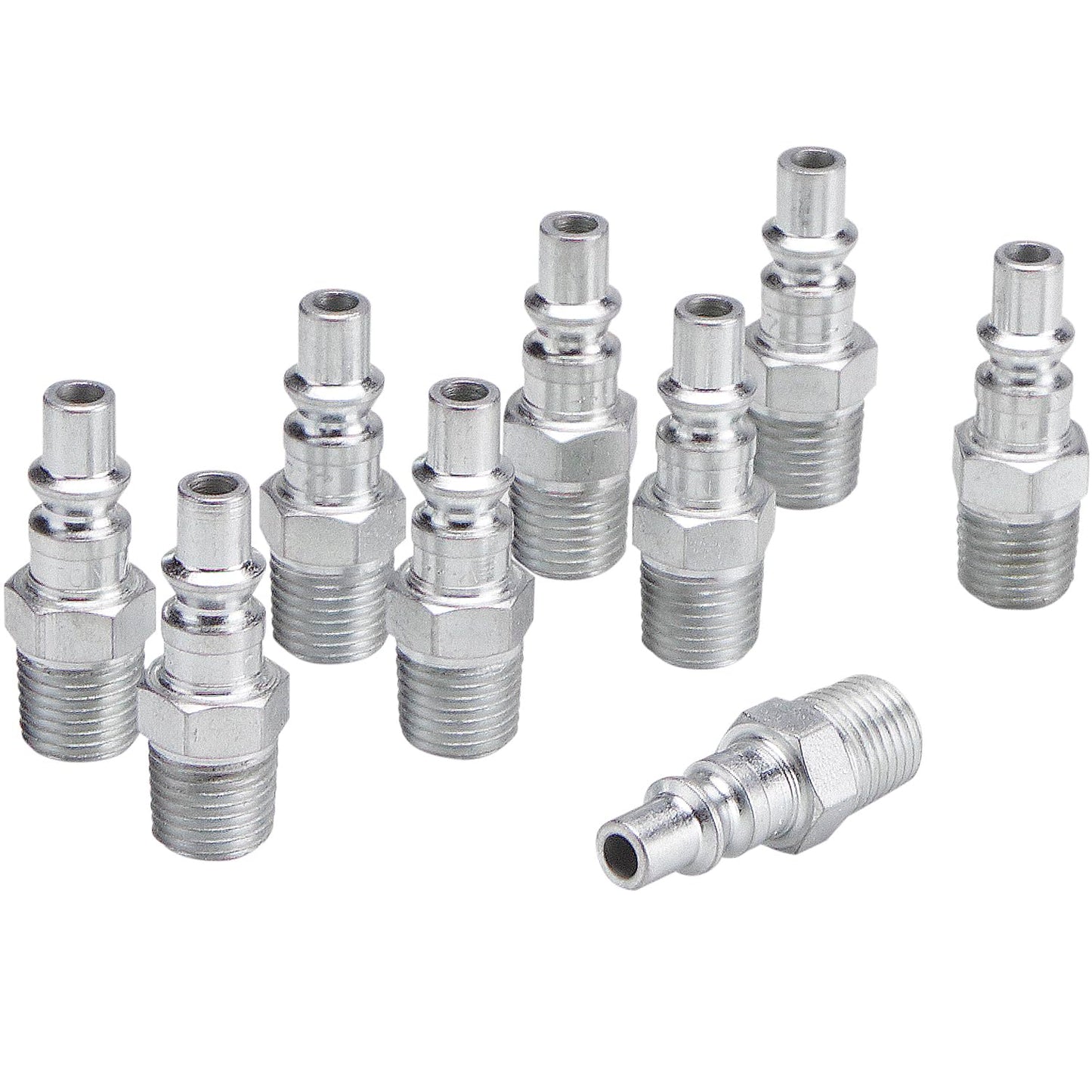 Milton 777 1/4" MNPT A Style Plug, Silver, 10 count (Pack of 1)