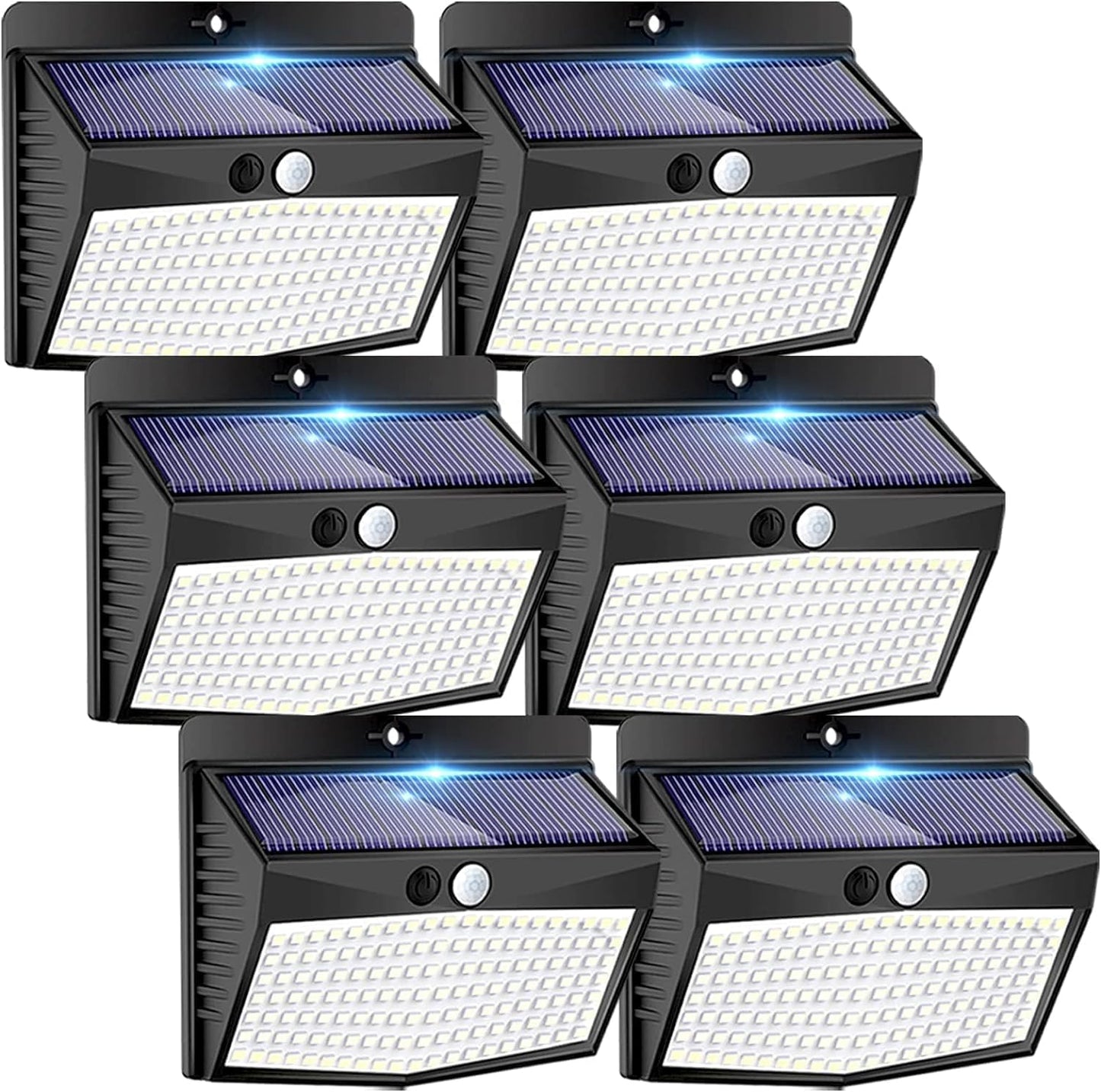 Peasur 6-Pack Solar Motion Sensor Lights Outdoor, Waterproof Wall Lights with 3 Modes for Garden, Yard, Deck, Fence