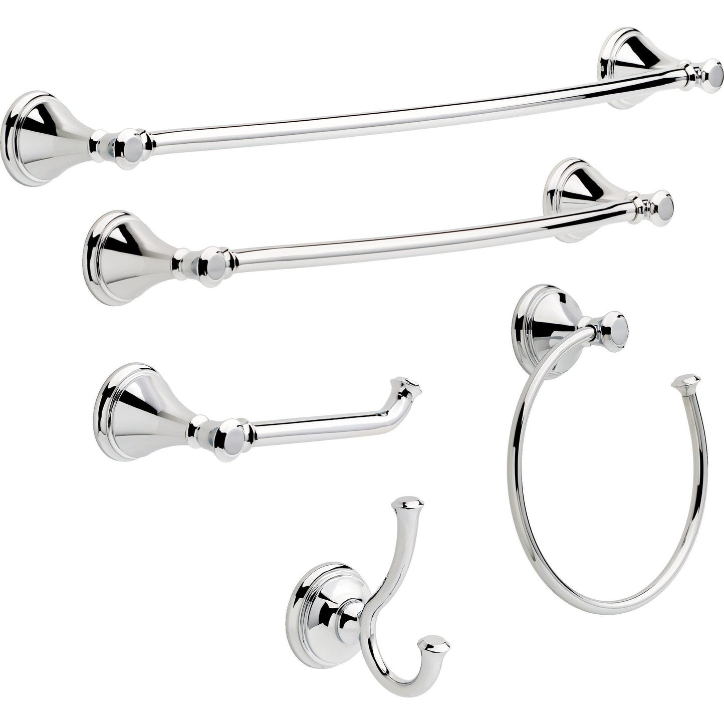 Delta 79735 Cassidy Double Towel Hook Bath Hardware Accessory in Polished Chrome